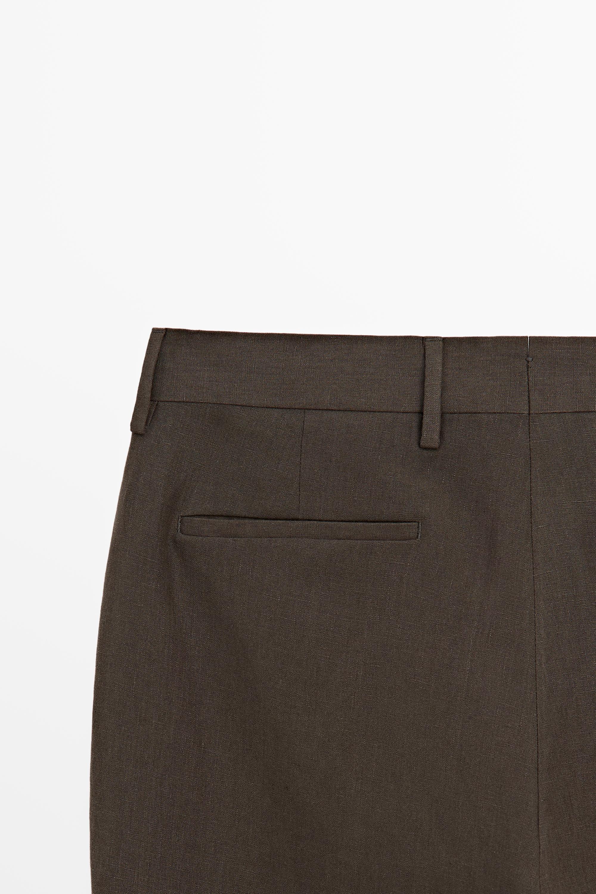 Linen suit trousers — BROWN