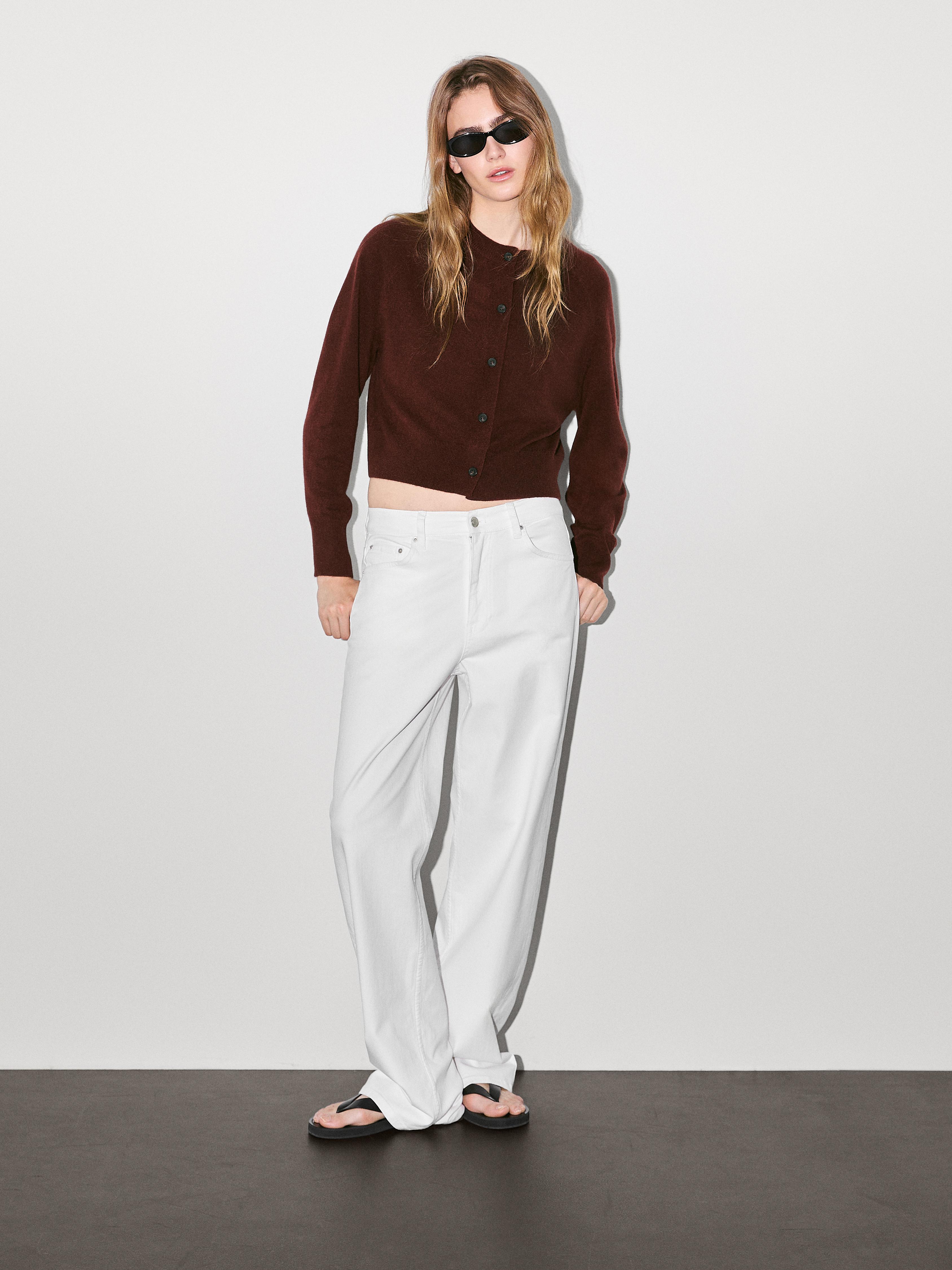 100% cashmere long sleeve cardigan