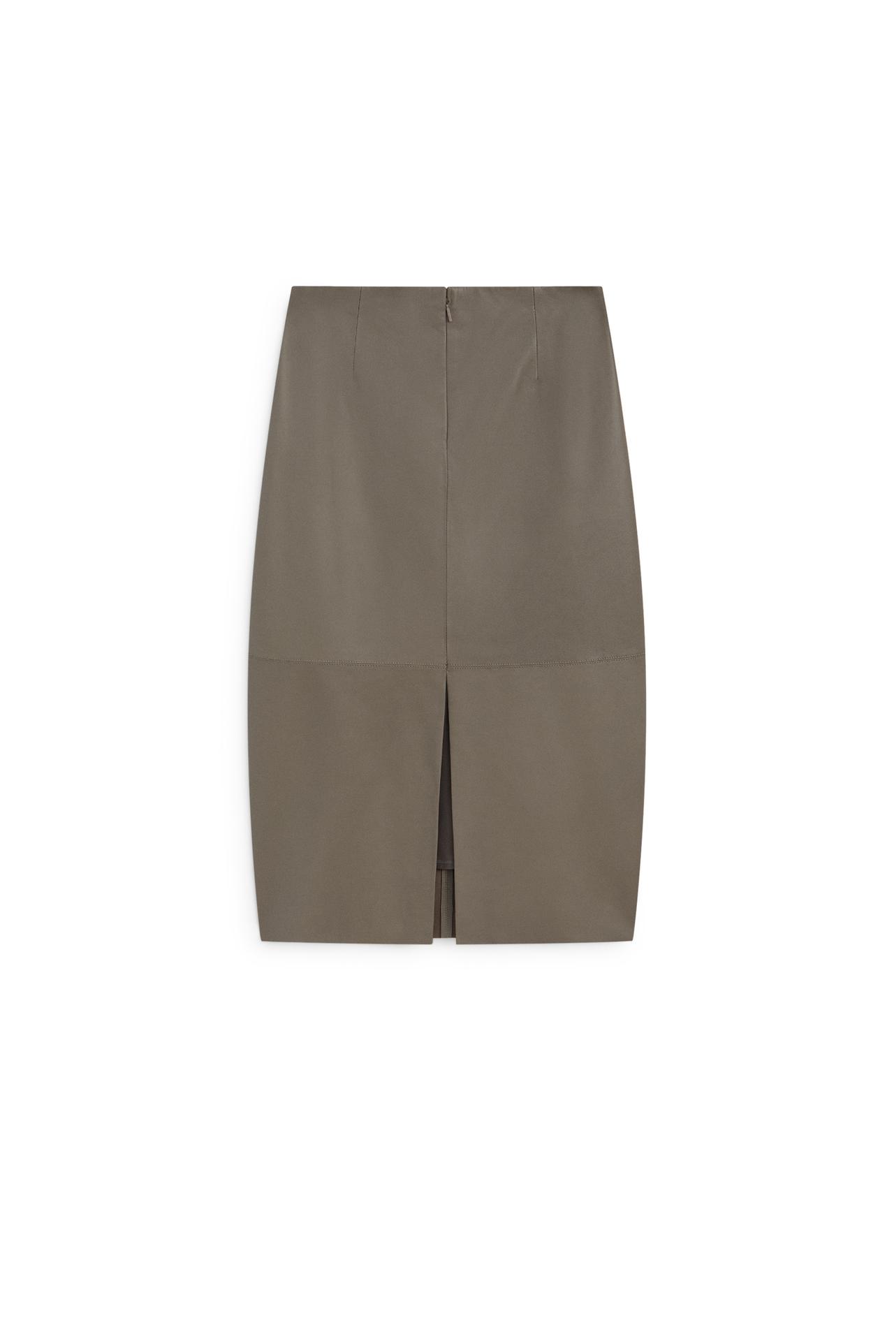 Midi pencil leather skirt - LIMITED EDITION — MOLE BROWN