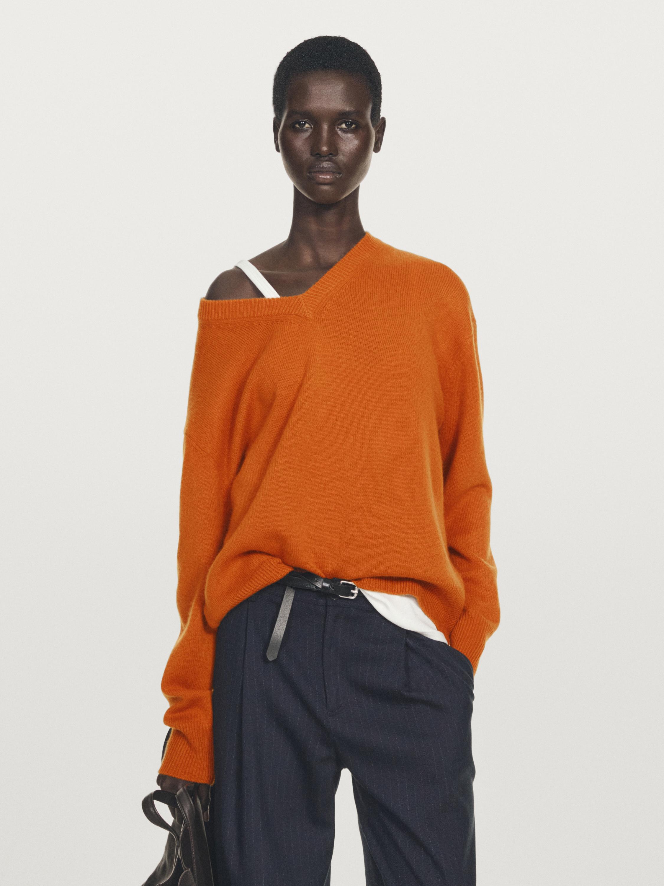 Pull en maille 100 % cachemire à col en V
