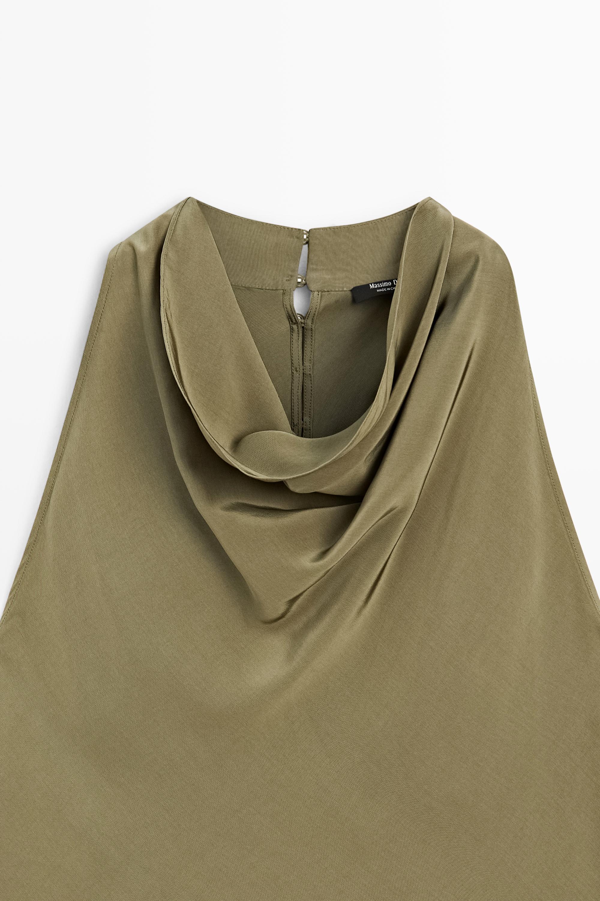 Draped halter top — GREEN
