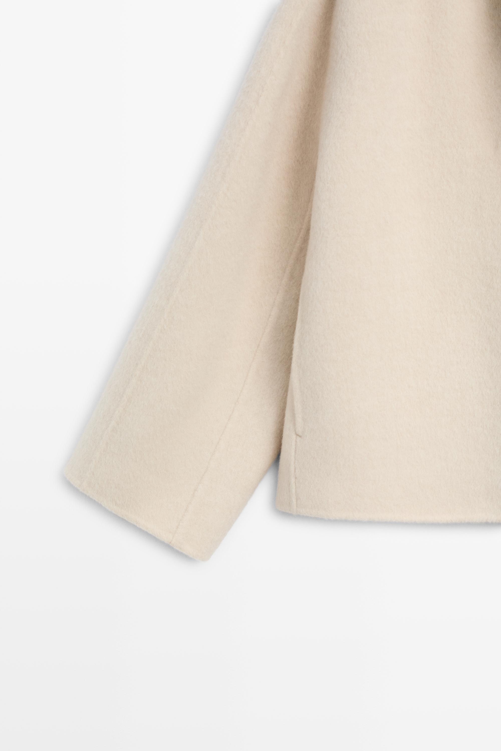 Short coat with scarf detail — Off white