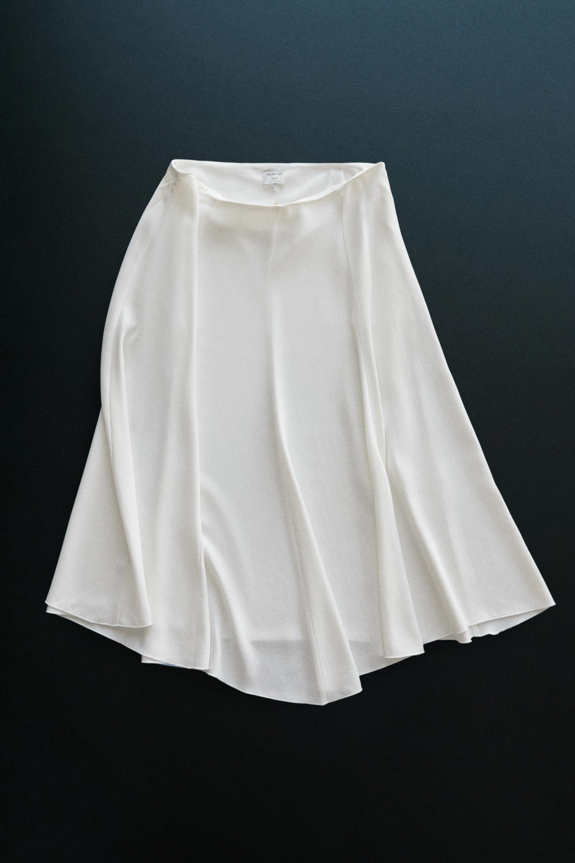 Flowing godet midi skirt - STUDIO — CREAM