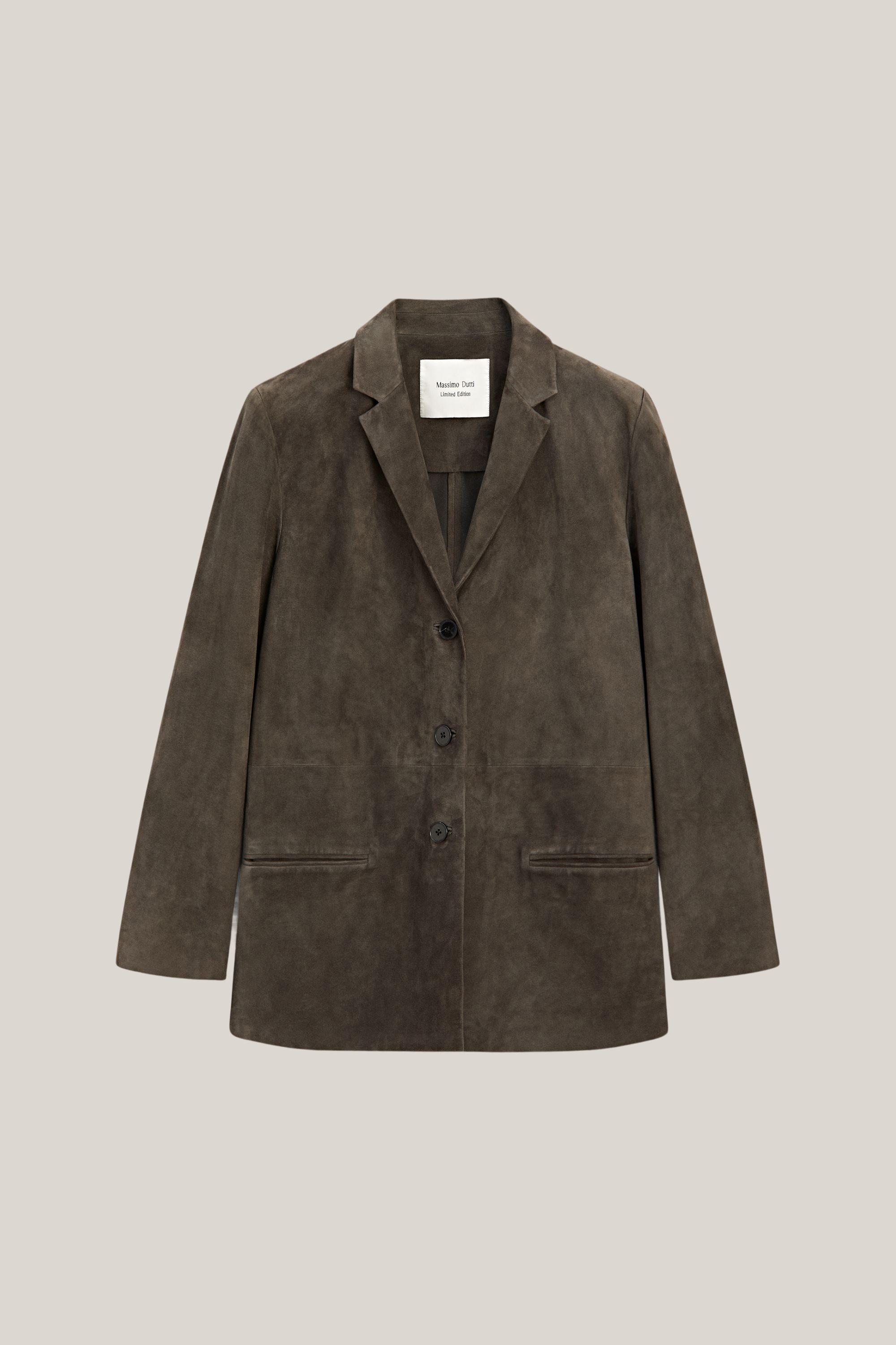 Long suede leather coat — BROWN