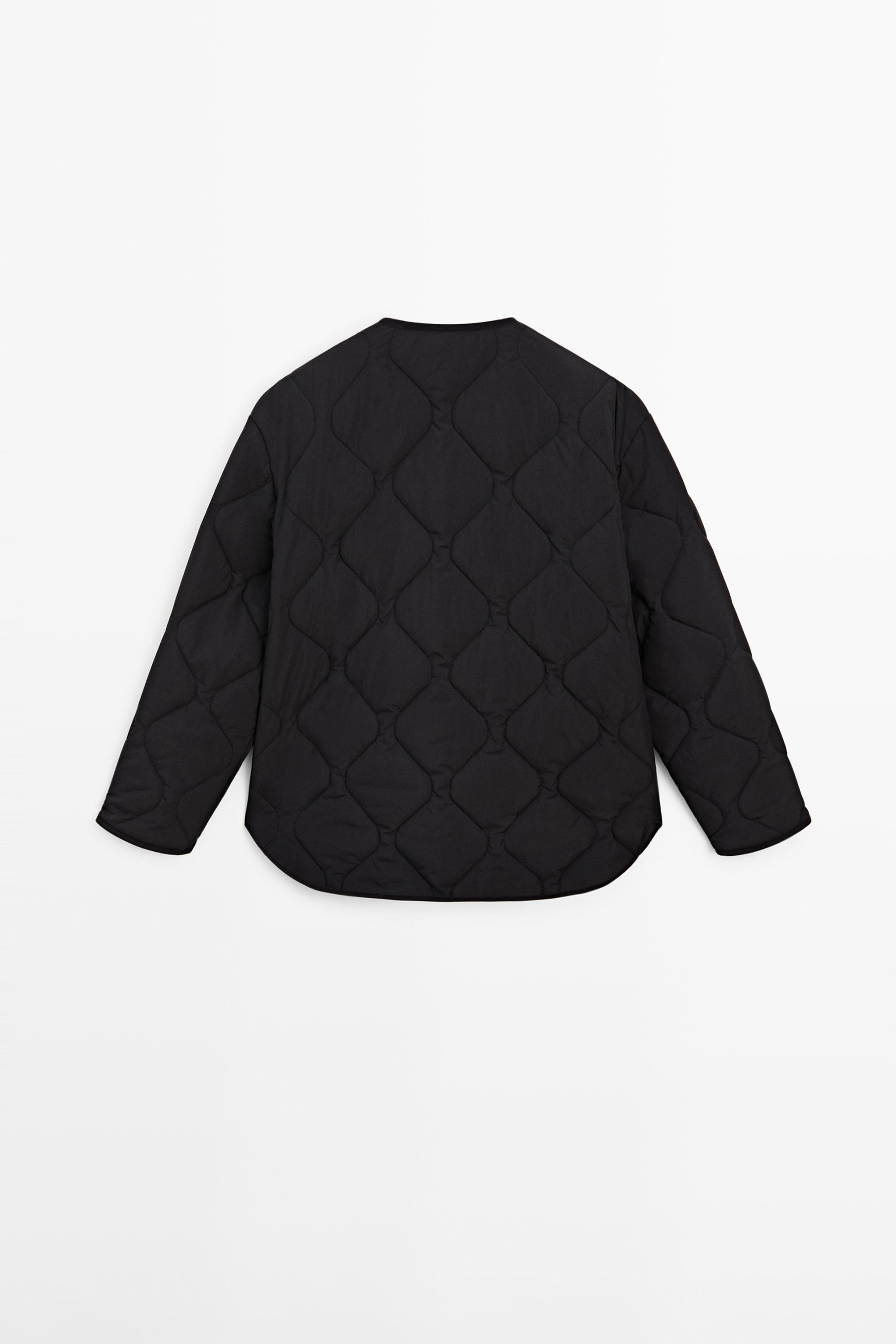 Quilted cape jacket — BLACK