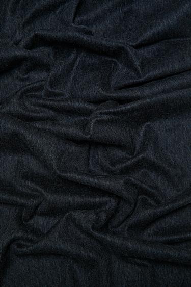Wool blend scarf with fringing — ANTHRACITE GREY 3