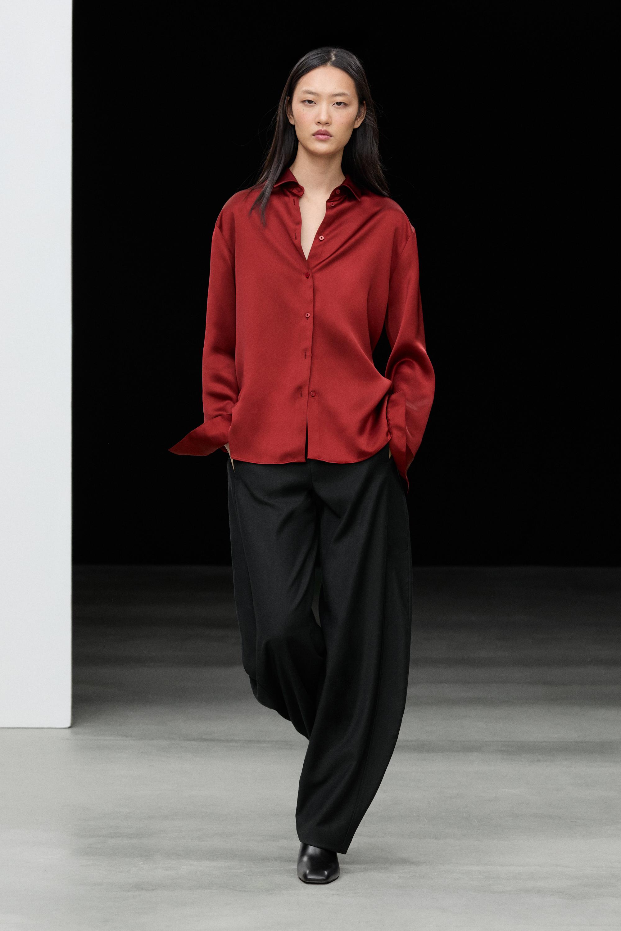 Flowing satin shirt