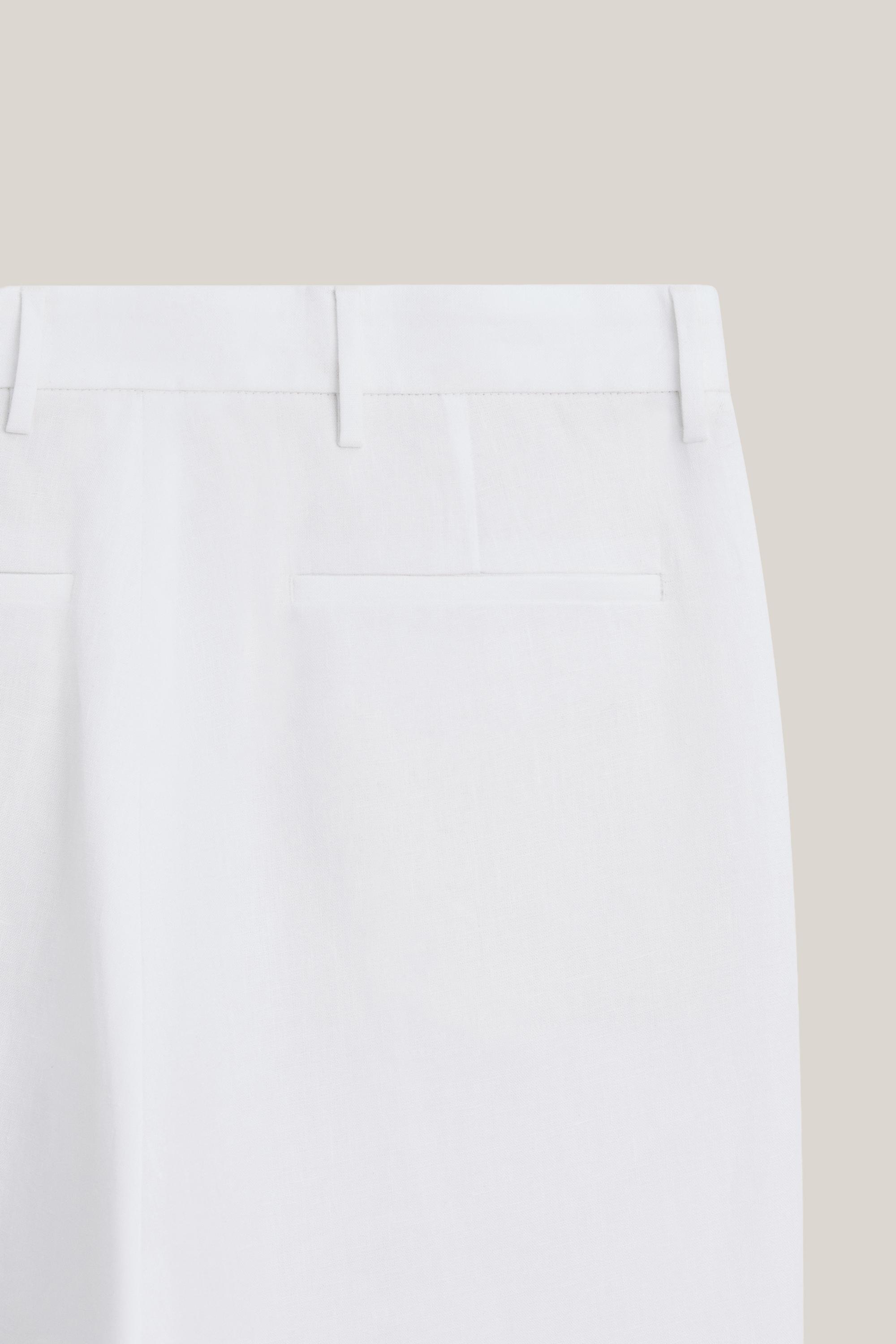 Linen trousers with double dart details - LIMITED EDITION — WHITE