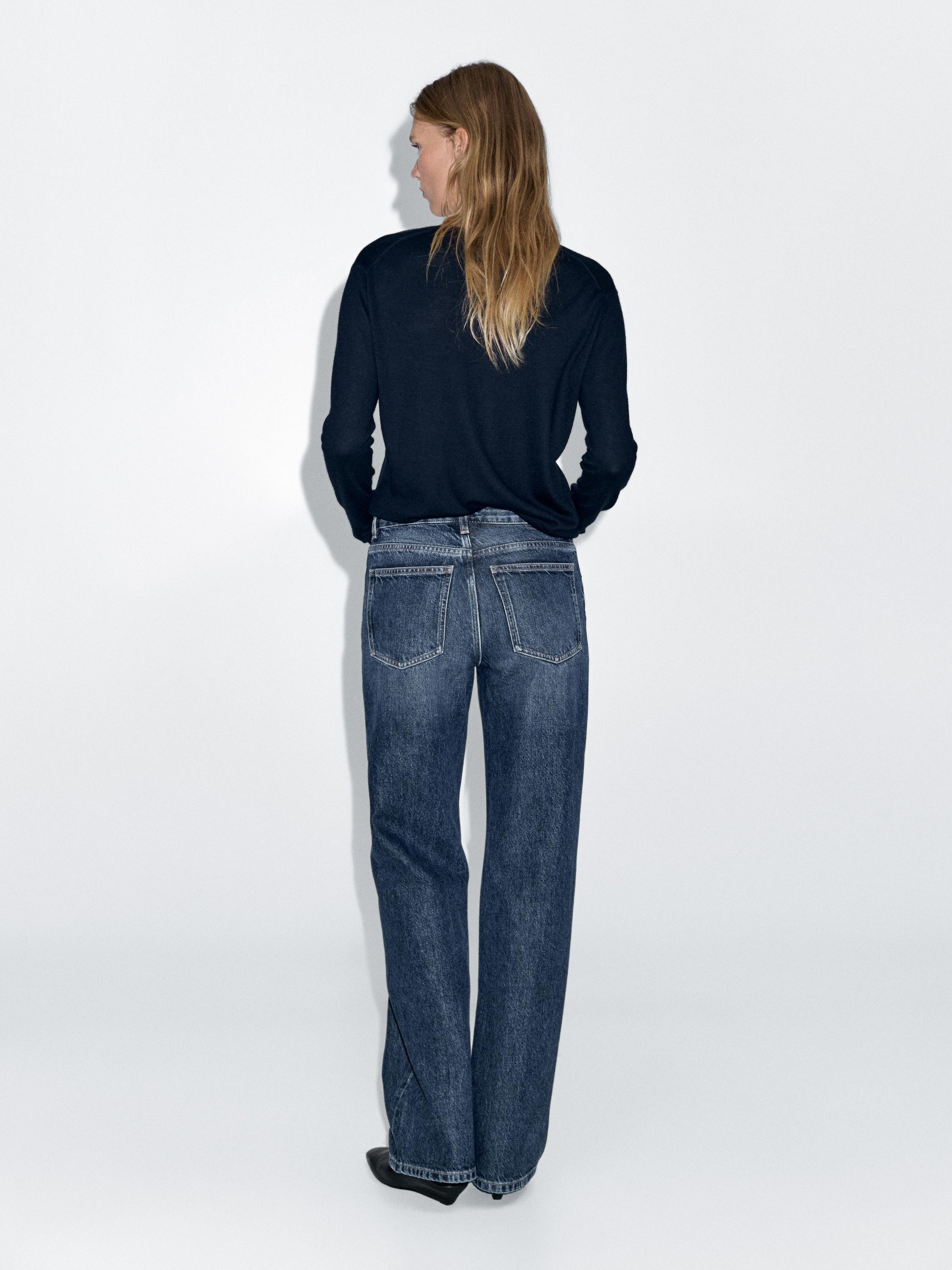 Mid-rise wide-leg jeans