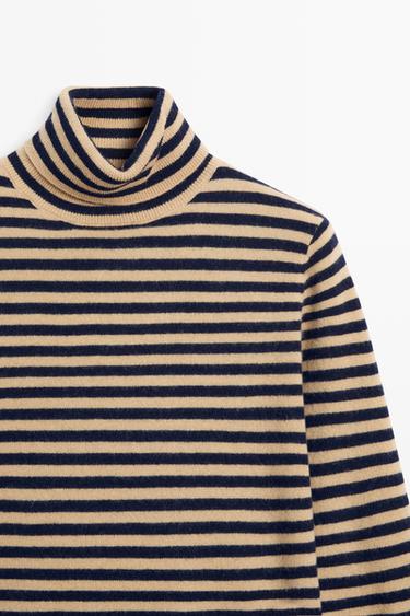 Wool-cashmere blend knit turtleneck sweater — NAVY BLUE 4