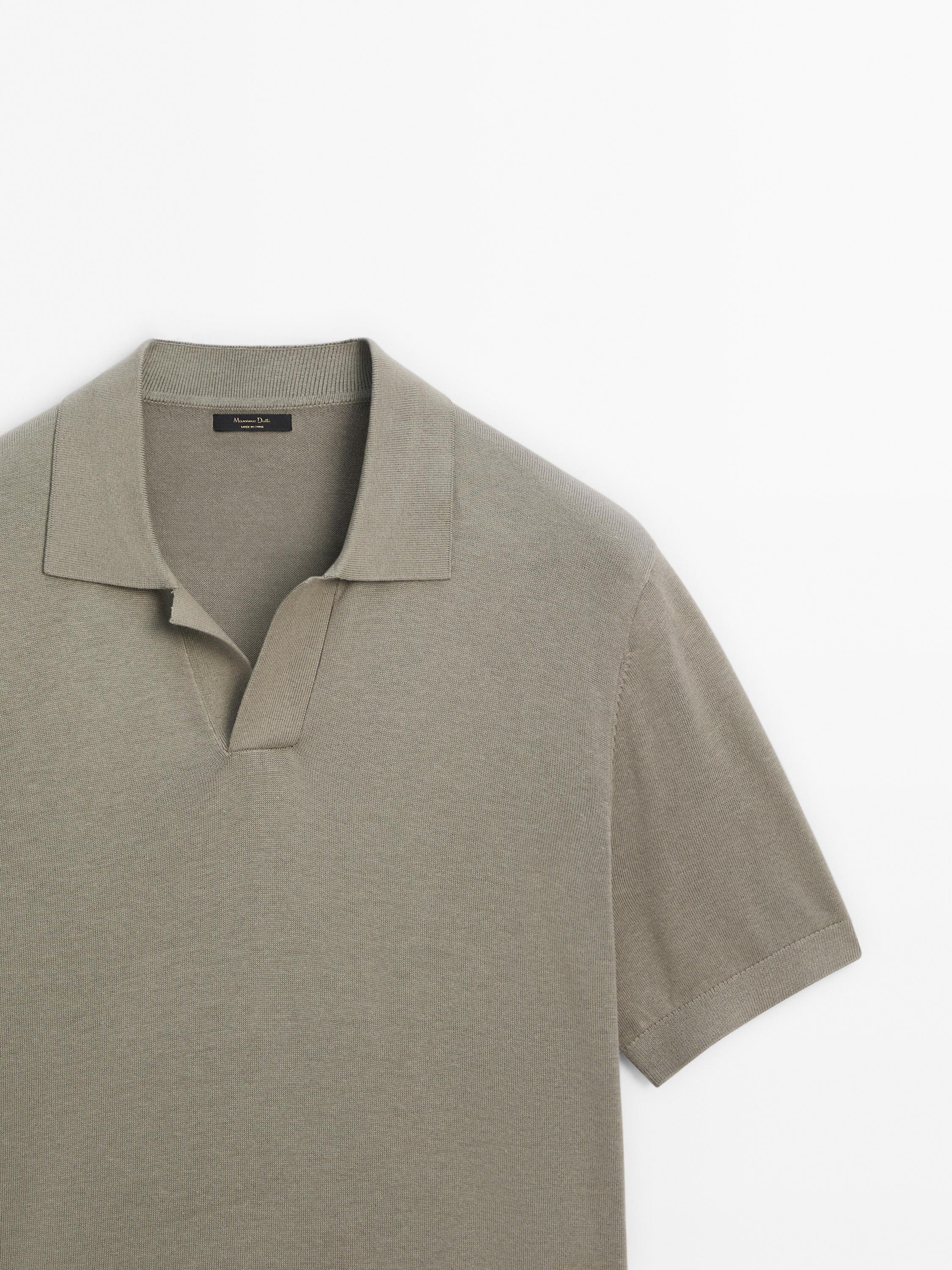 Short sleeve polo sweater with cotton