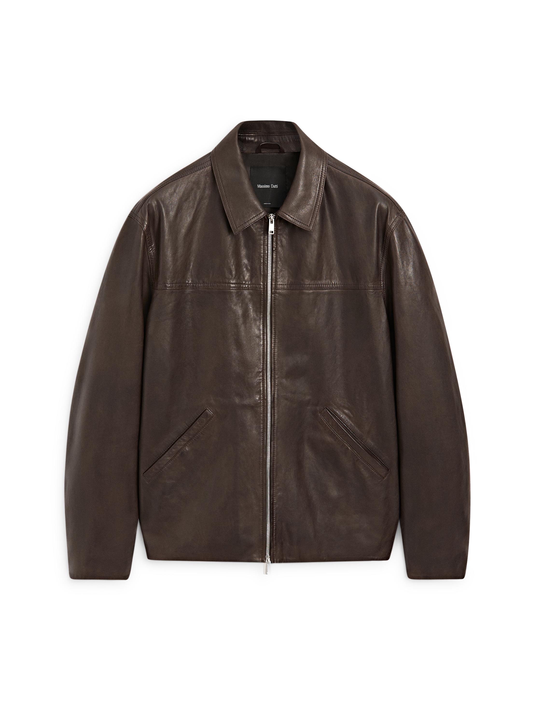 Nappa leather jacket — BROWN