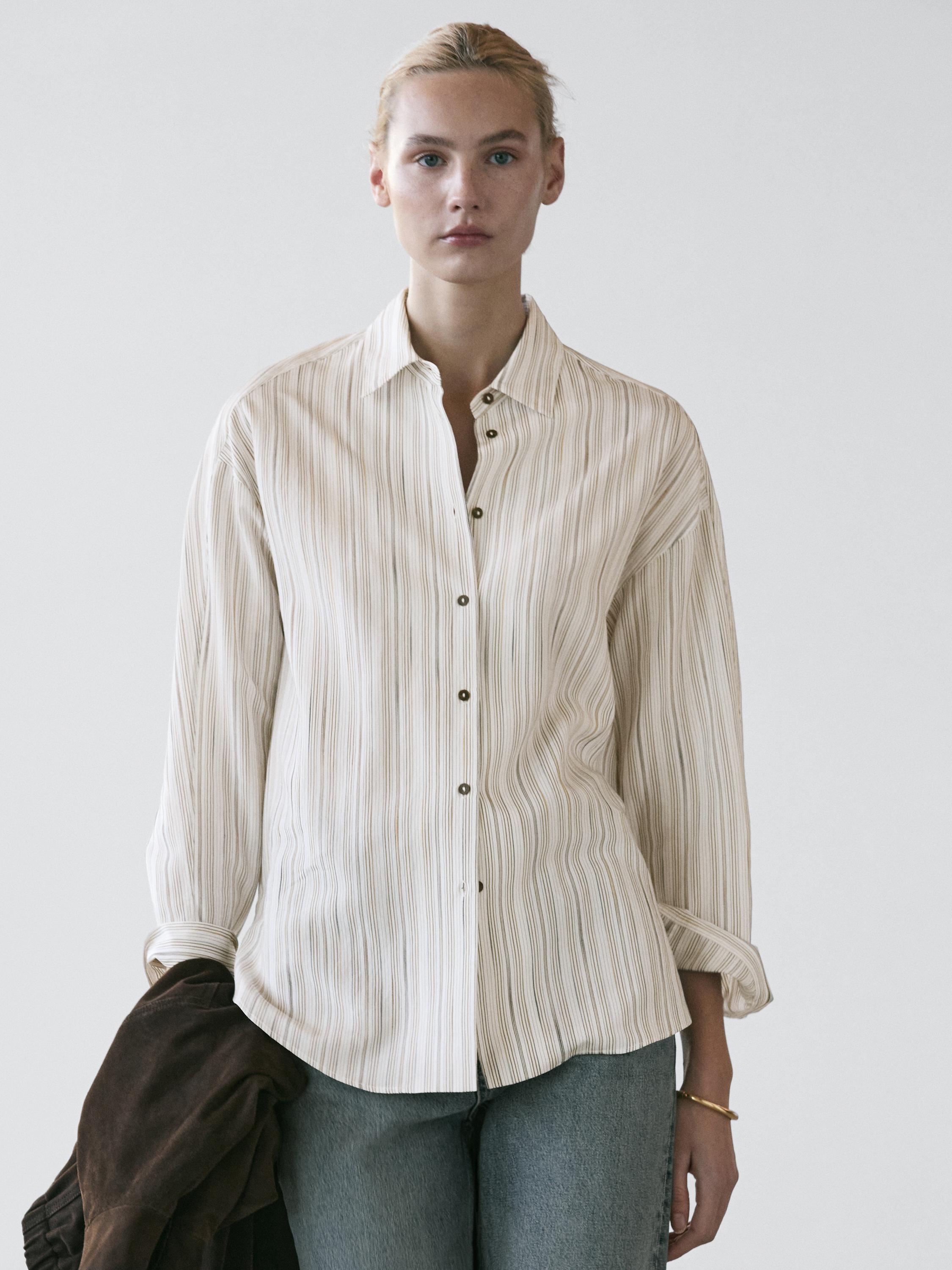 Striped flowing shirt