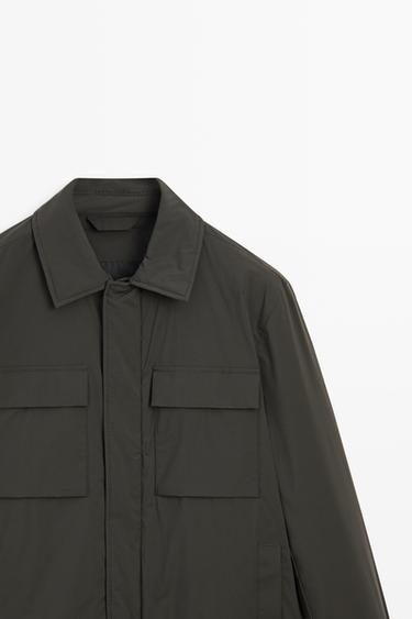 Technical fabric pocket detail jacket — Green-grey 4