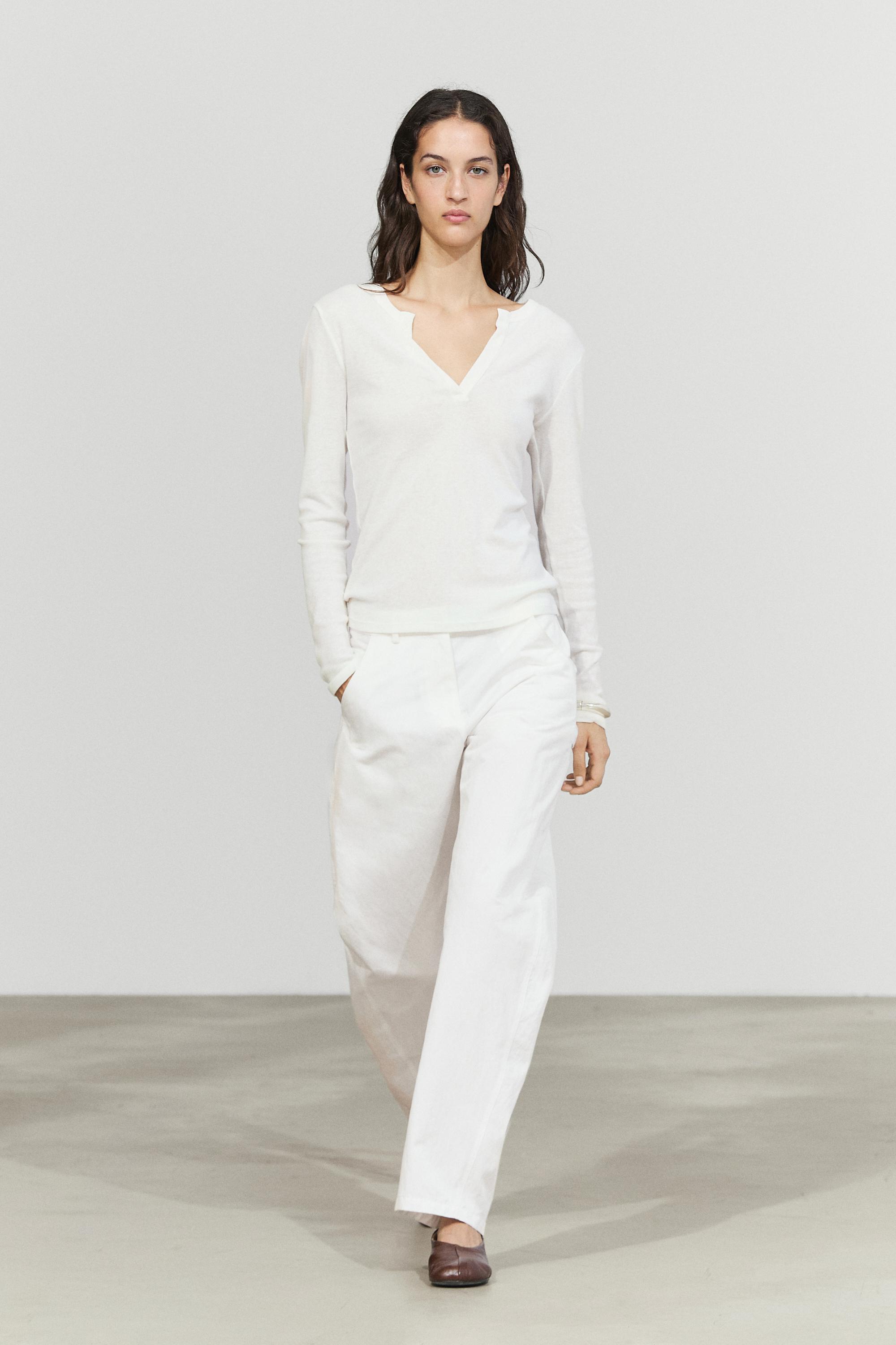 Cotton cargo pants — WHITE