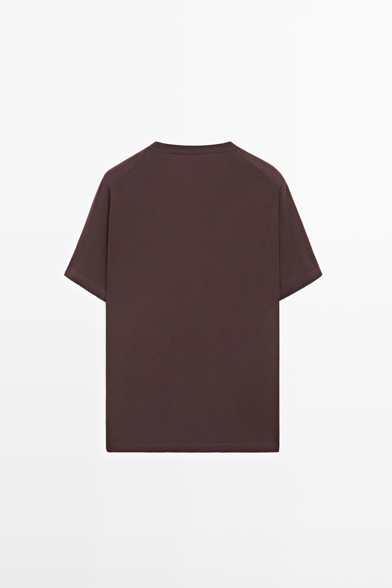 100% cotton short sleeve round neck T-shirt — BURGUNDY