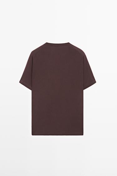 100% cotton short sleeve round neck T-shirt — BURGUNDY 6