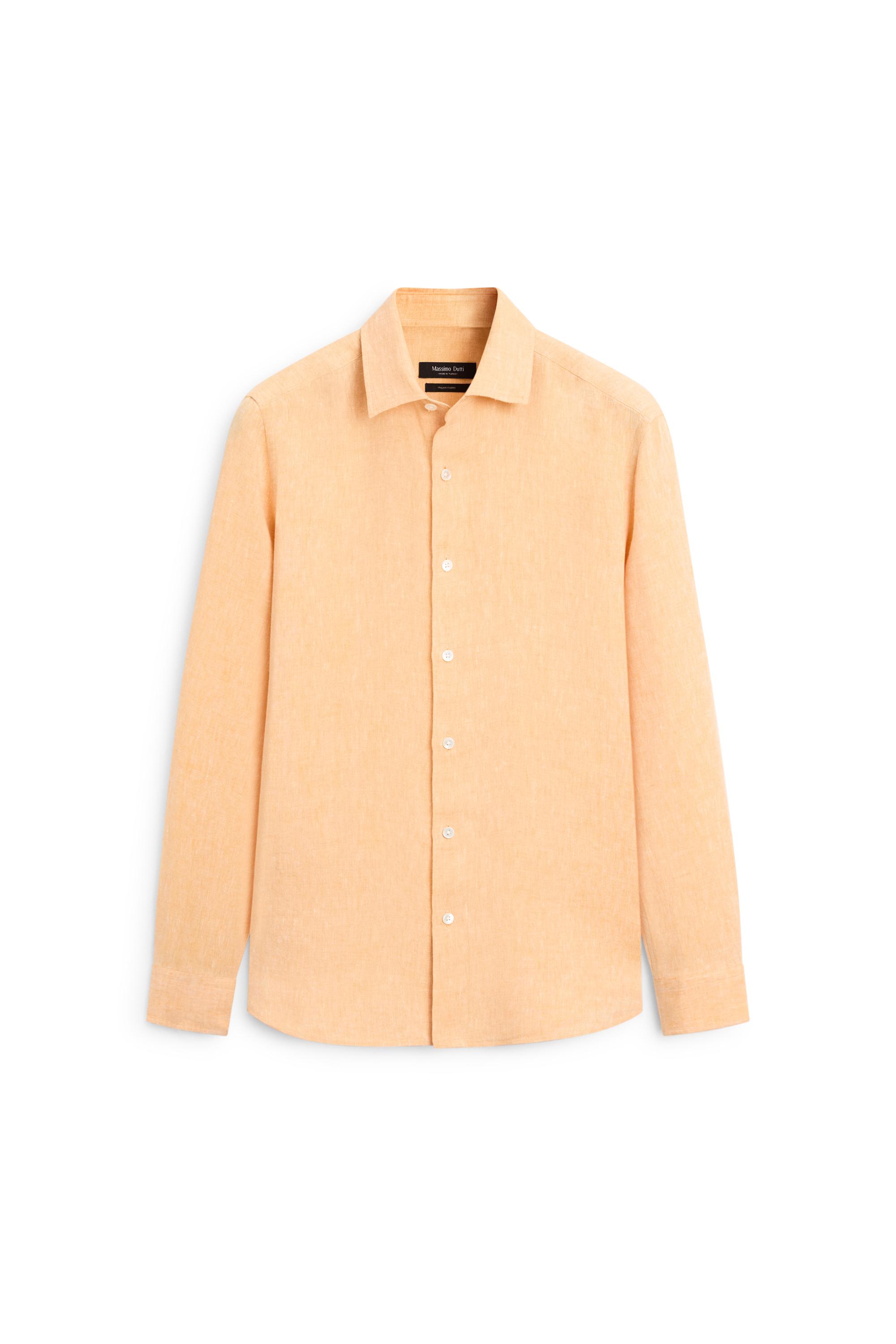 100% linen regular fit shirt — RED
