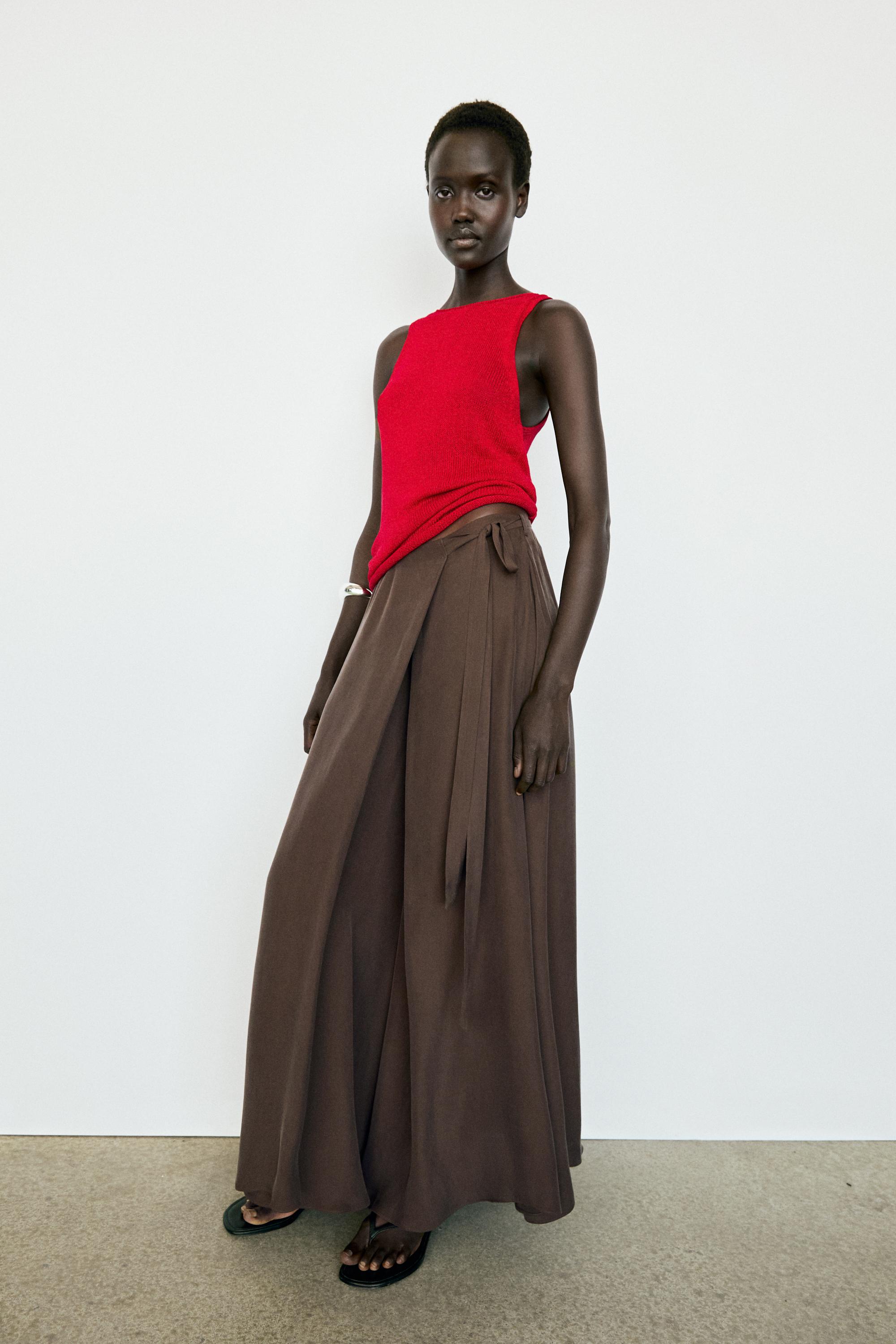 Flowing skort — BROWN