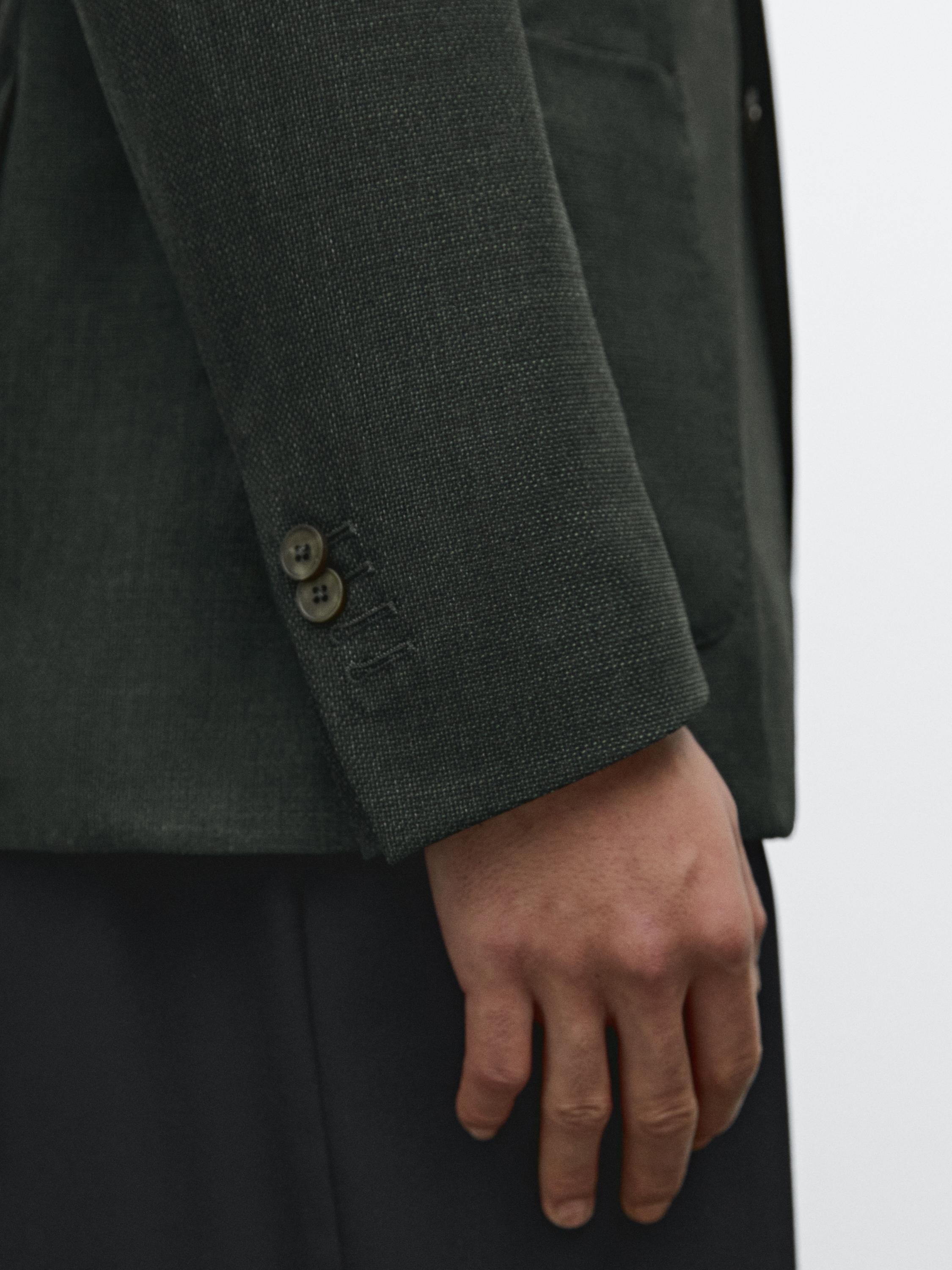 بليزر بارز الملمس صوف 100%