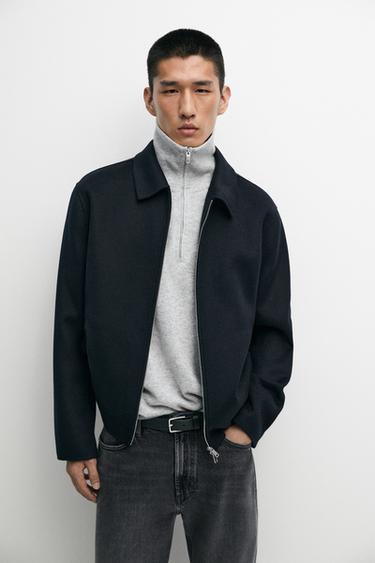 Wool blend double fabric jacket — DEEP BLUE 3