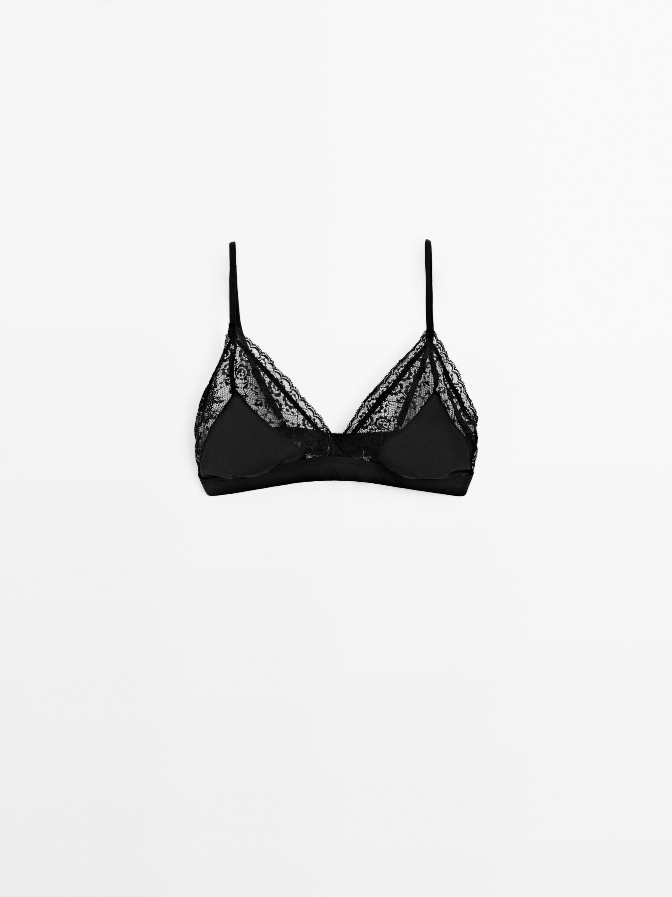 Sutien triunghiular cu detaliu din dantelă - STUDIO
