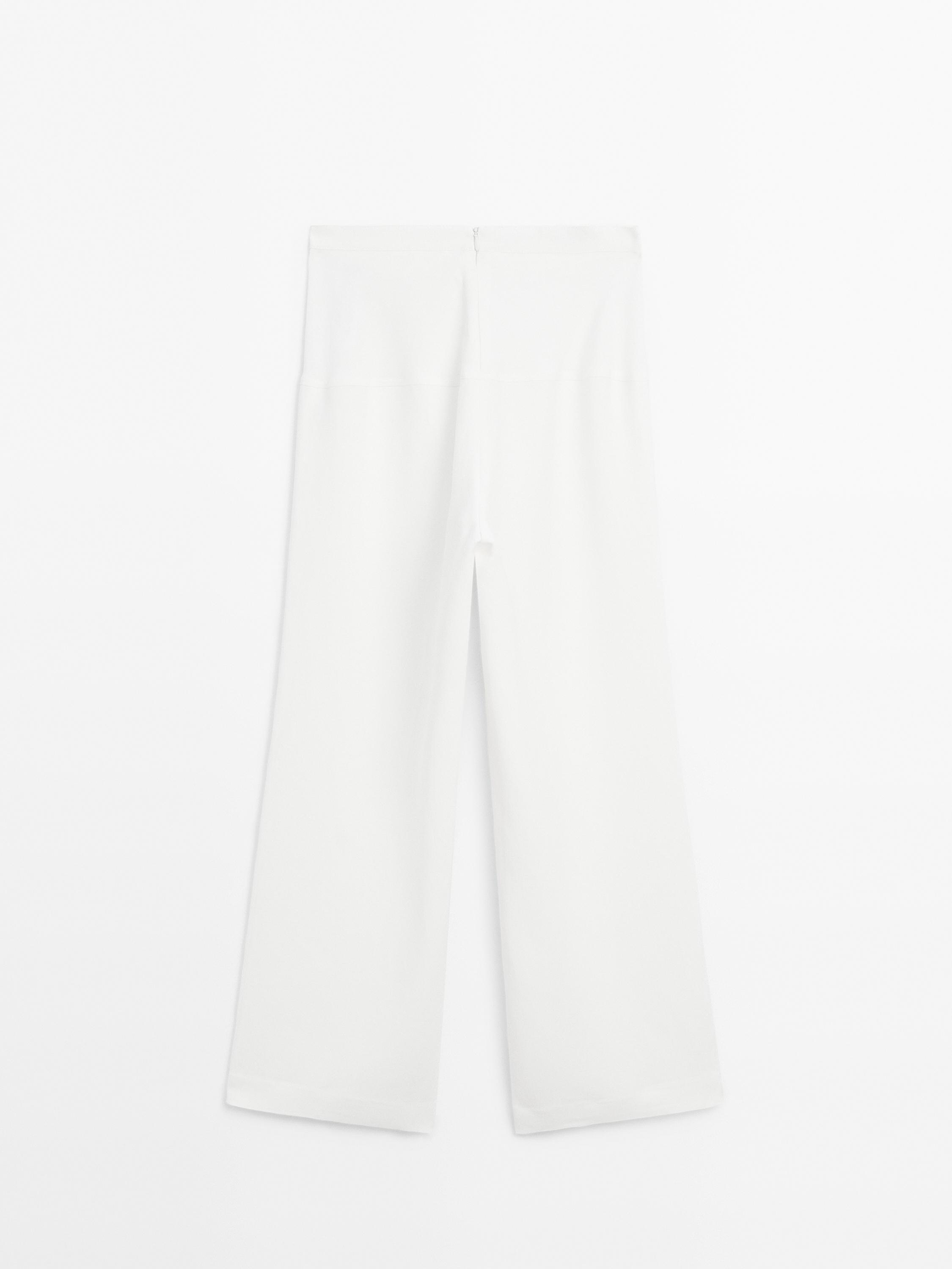 Flowing linen blend trousers with corset belt - Limited Edition