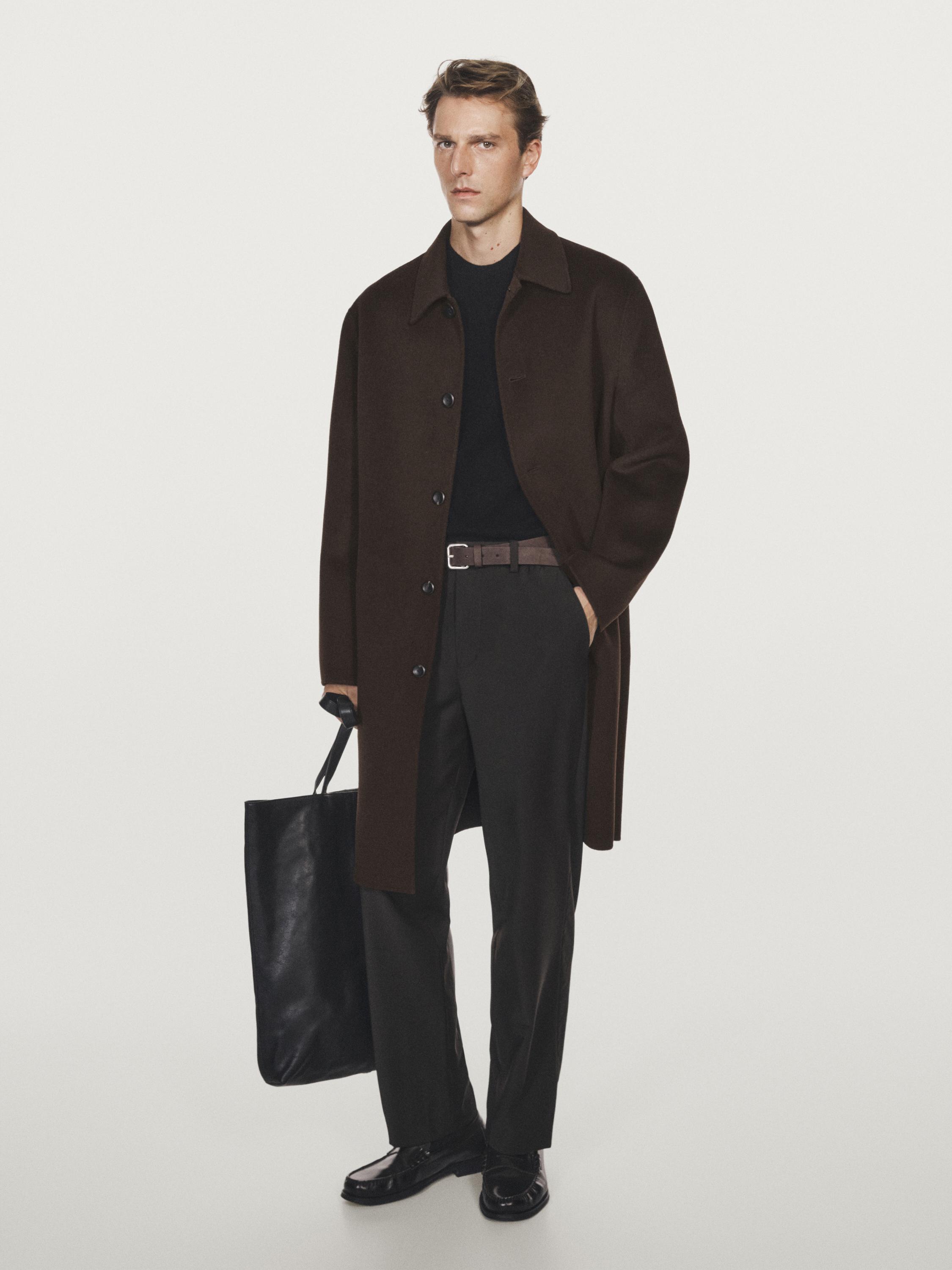 Long wool blend coat