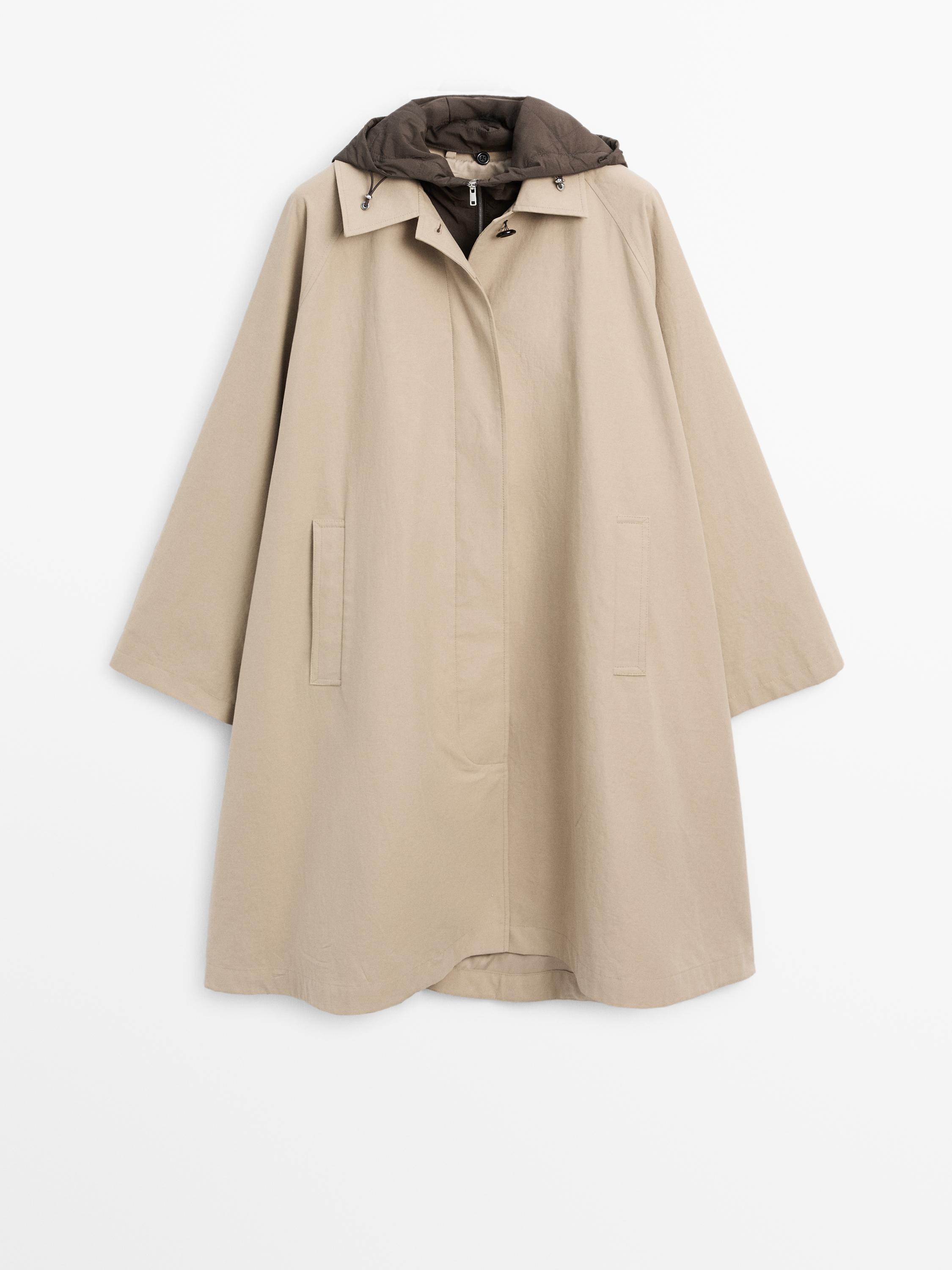 Hooded trench coat