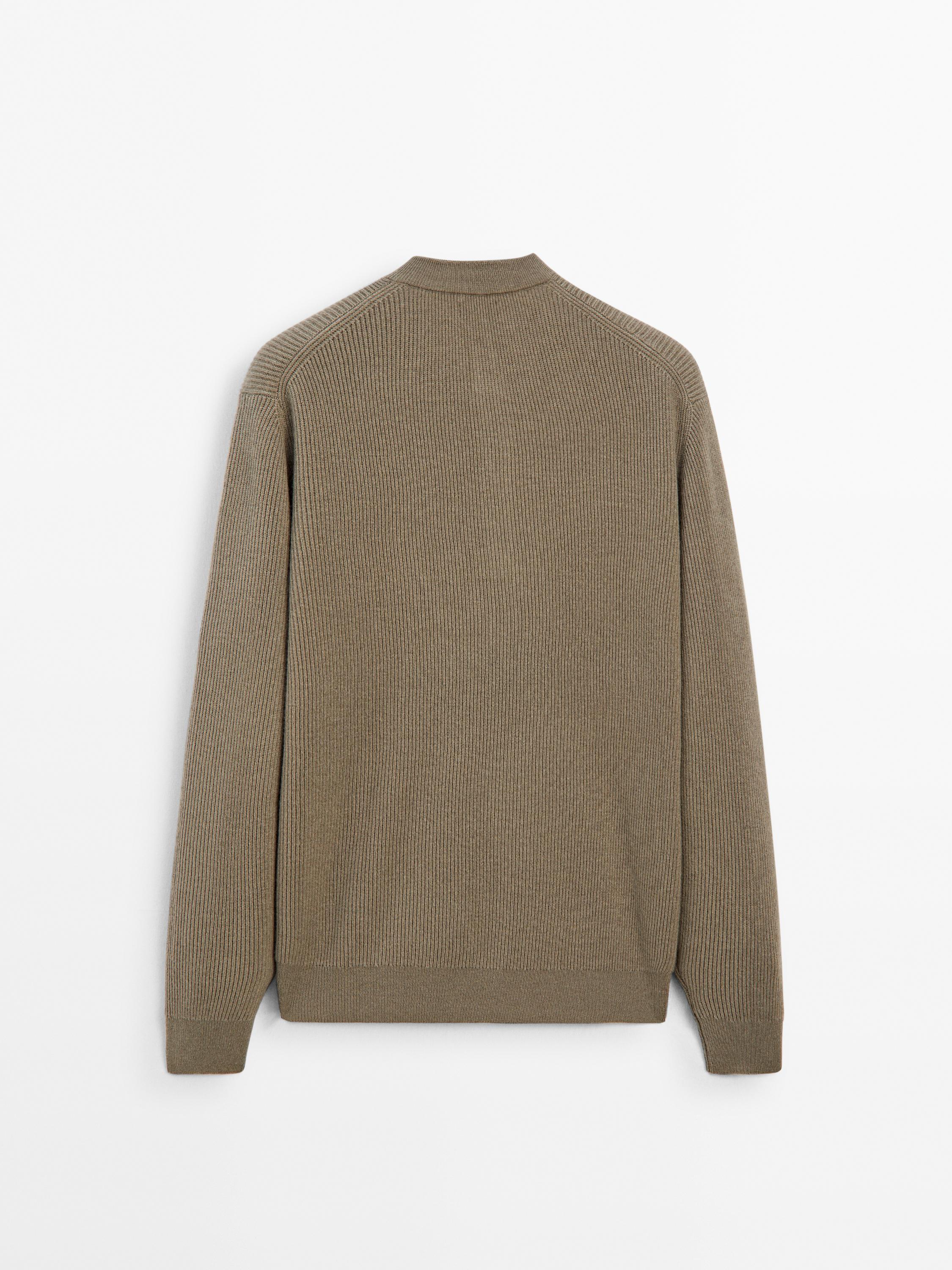 Wool blend knit sweater