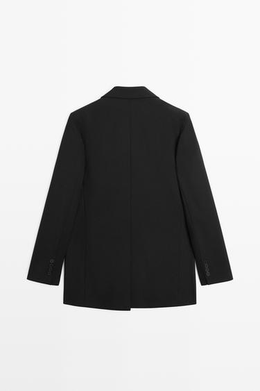 100% Wool Suit Blazer — BLACK 6