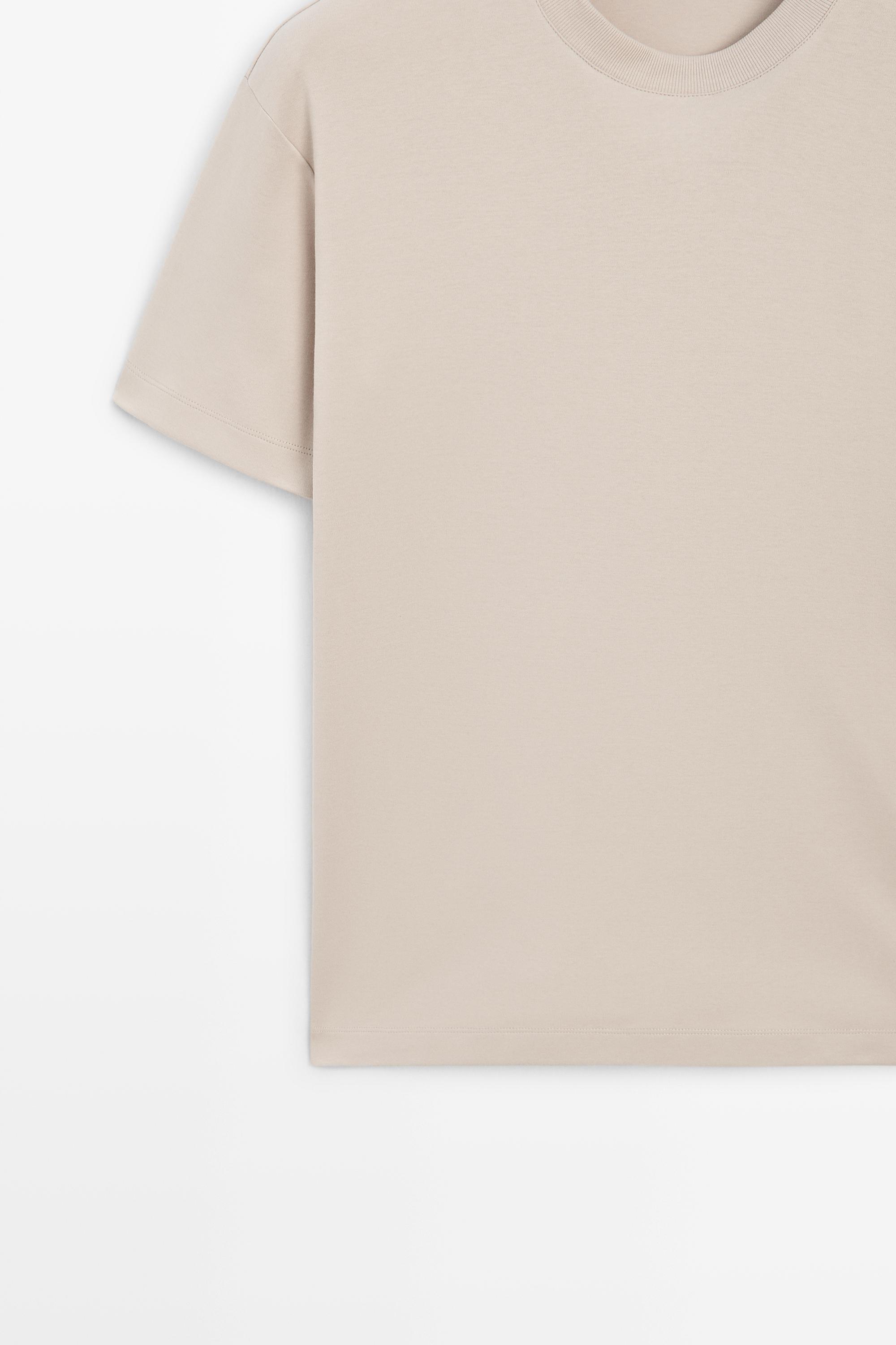 100% cotton short sleeve T-shirt — Light Beige