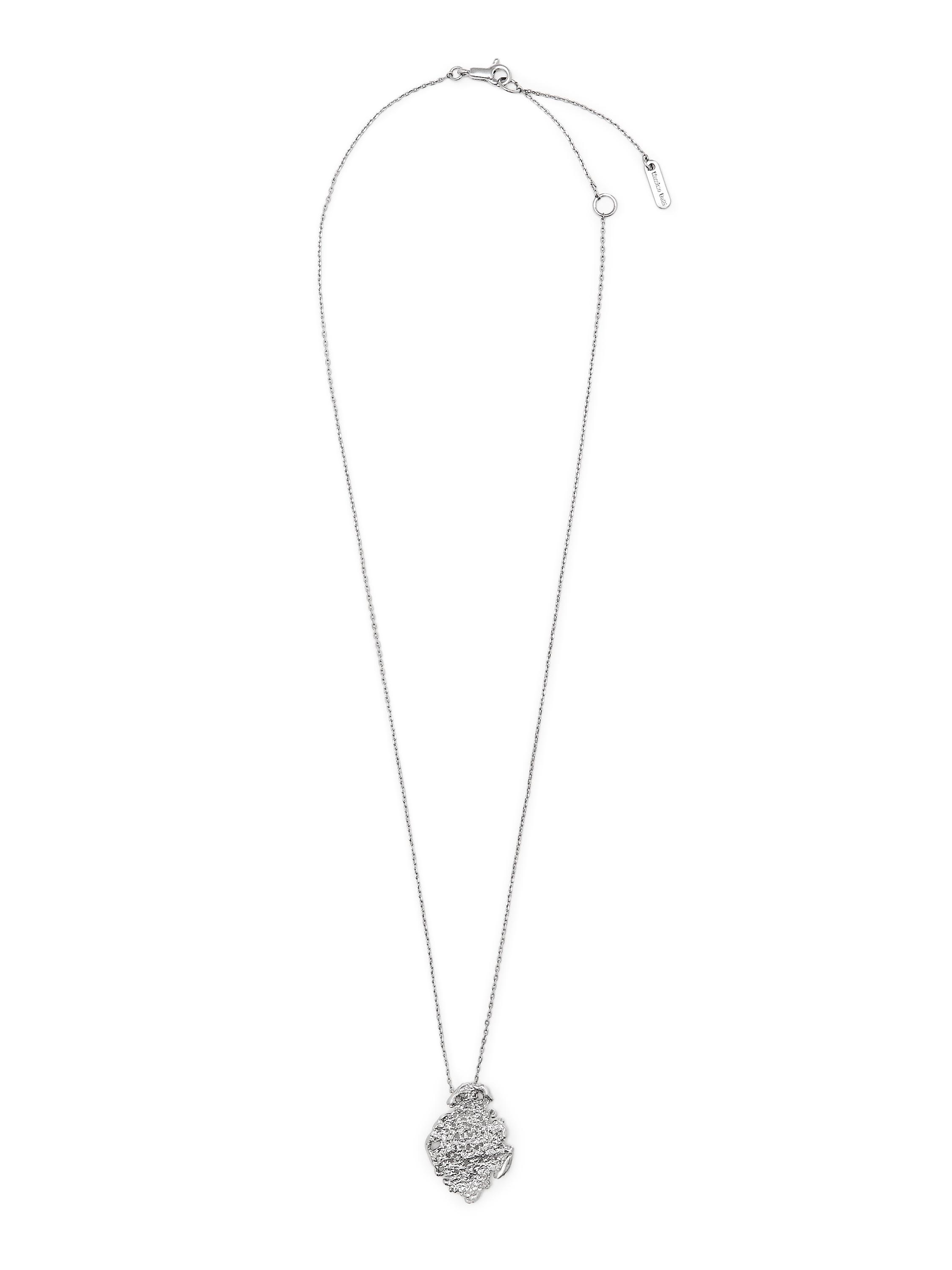 Mini necklace with lace piece pendant — SILVER