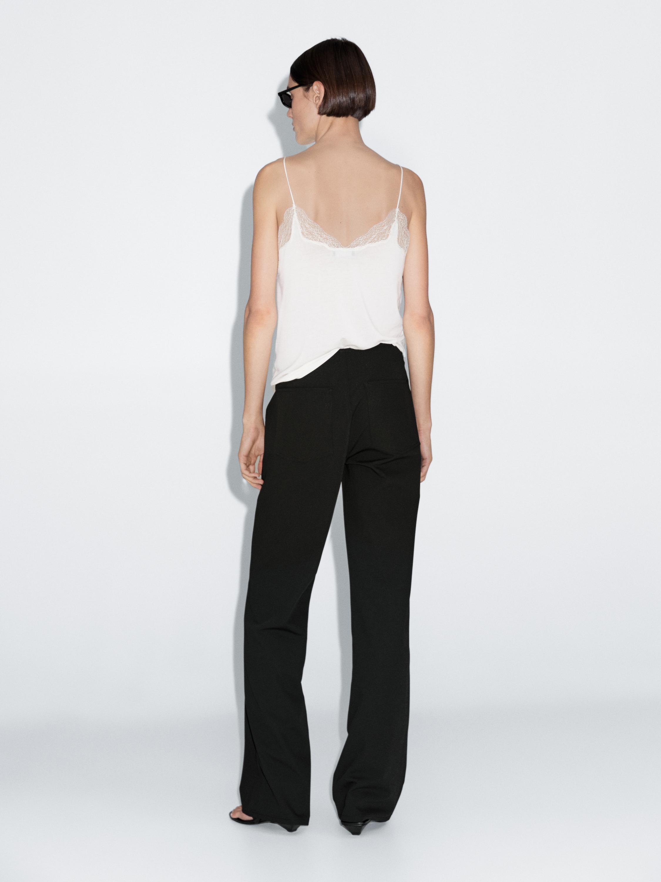 Pantalon straight mid-rise