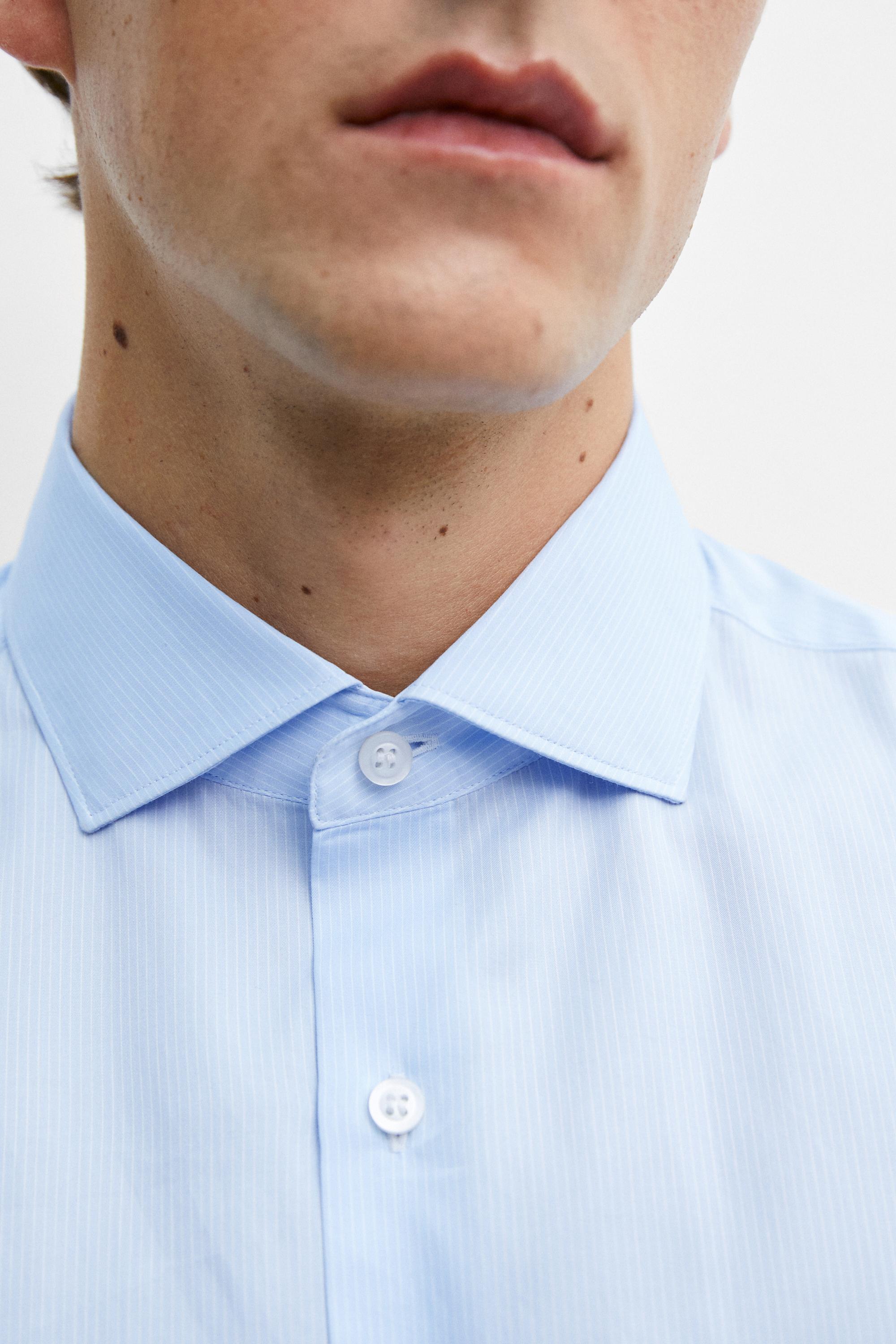 100% cotton striped shirt — SKY BLUE