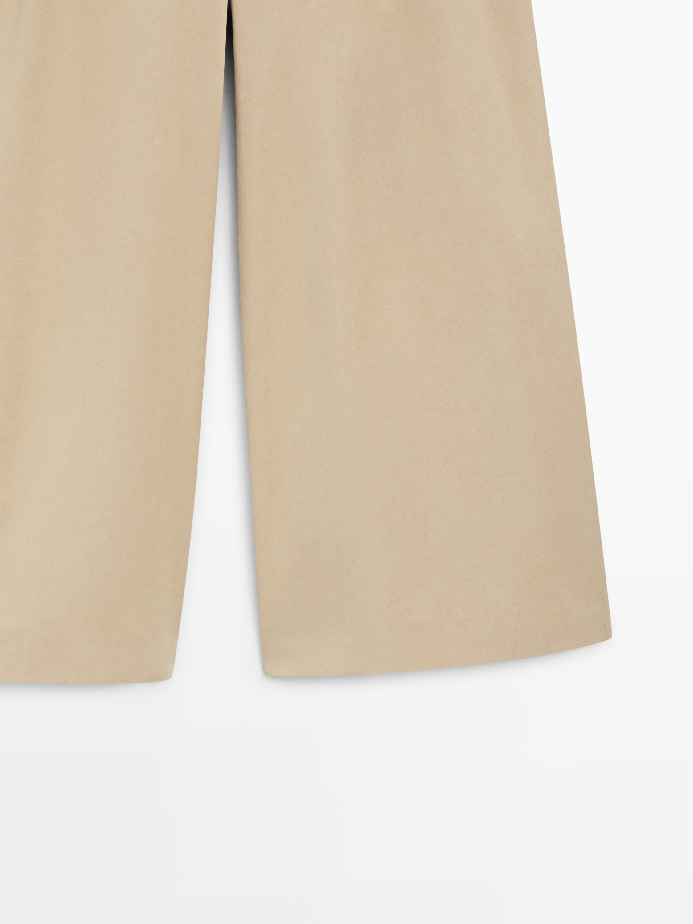 Flowy cropped pants — SAND