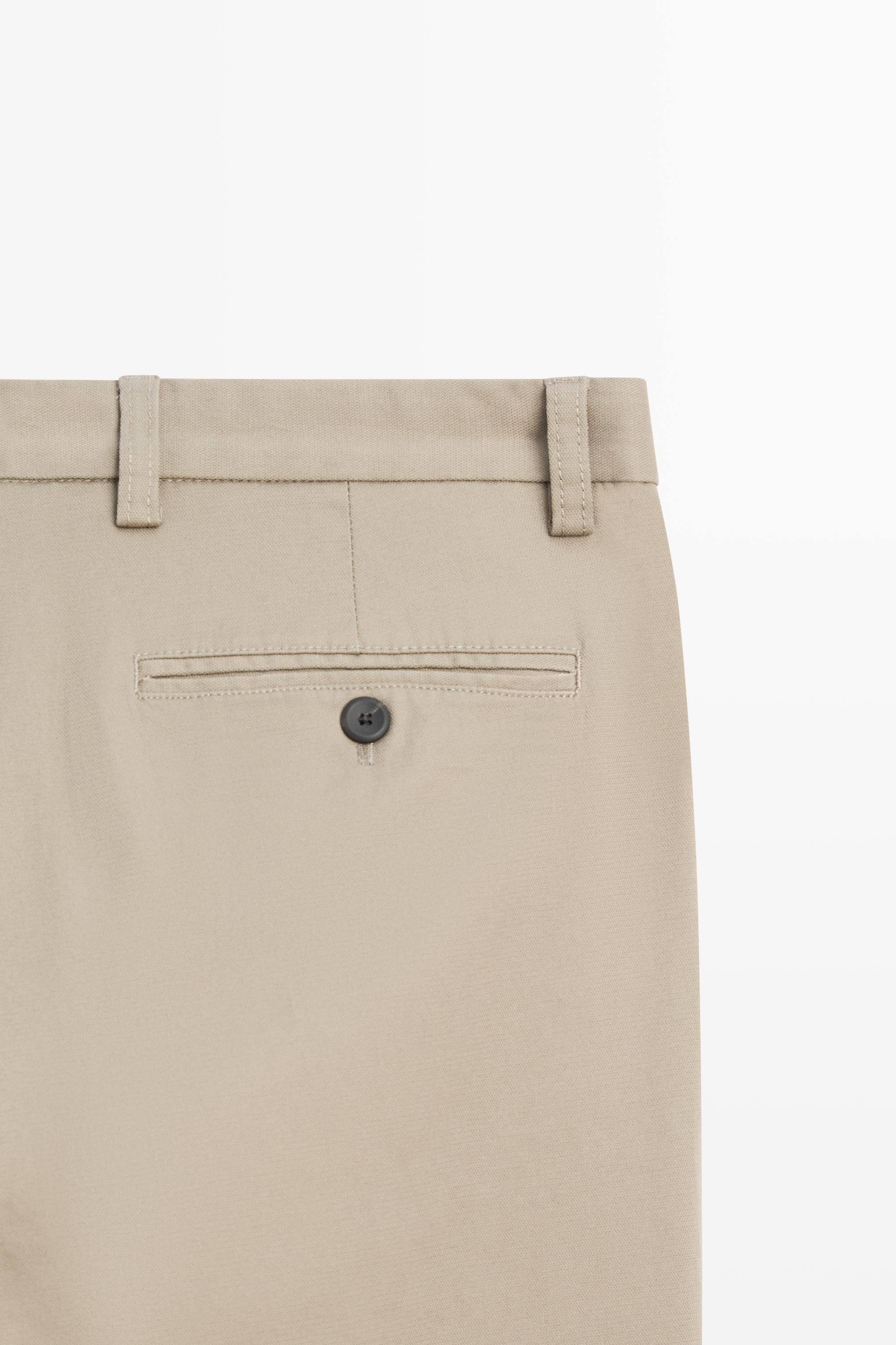 Cotton blend slim fit pants — GREEN
