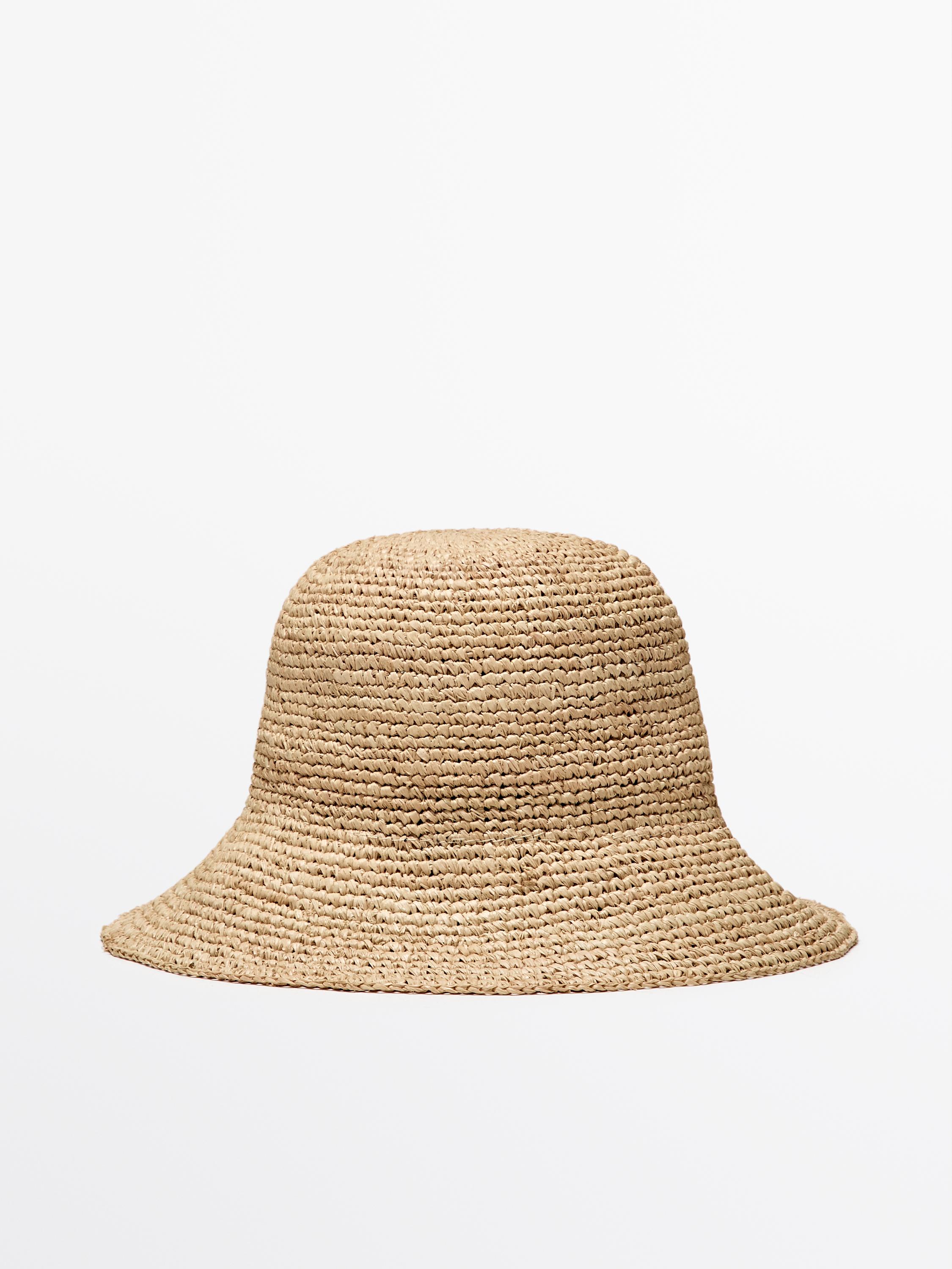 Raffia hat with bow