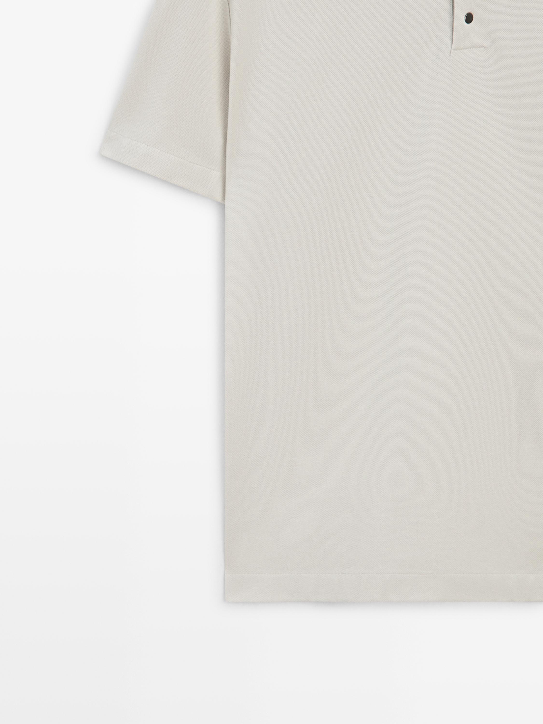100% cotton short sleeve polo shirt — STONE