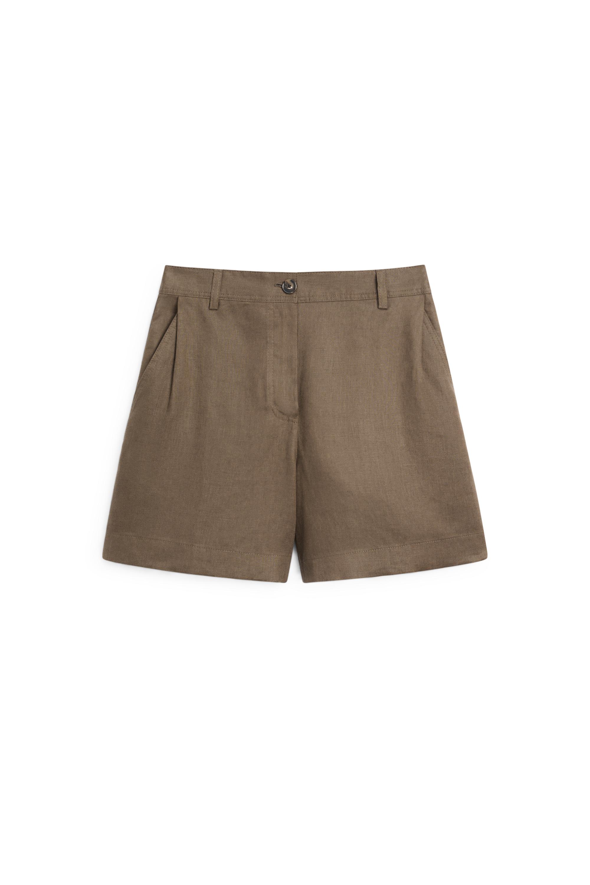 Pleated 100% linen shorts — MOSS