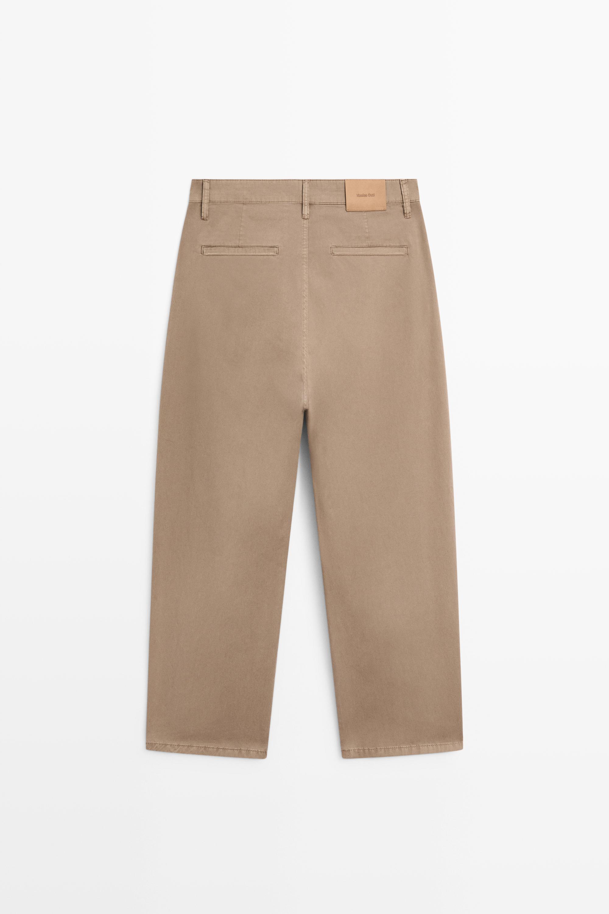 Barrel fit poplin denim-effect pants — OCHRE