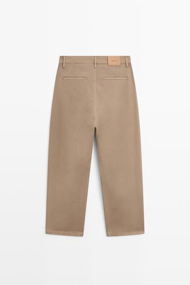 Barrel fit poplin denim-effect pants — OCHRE 6