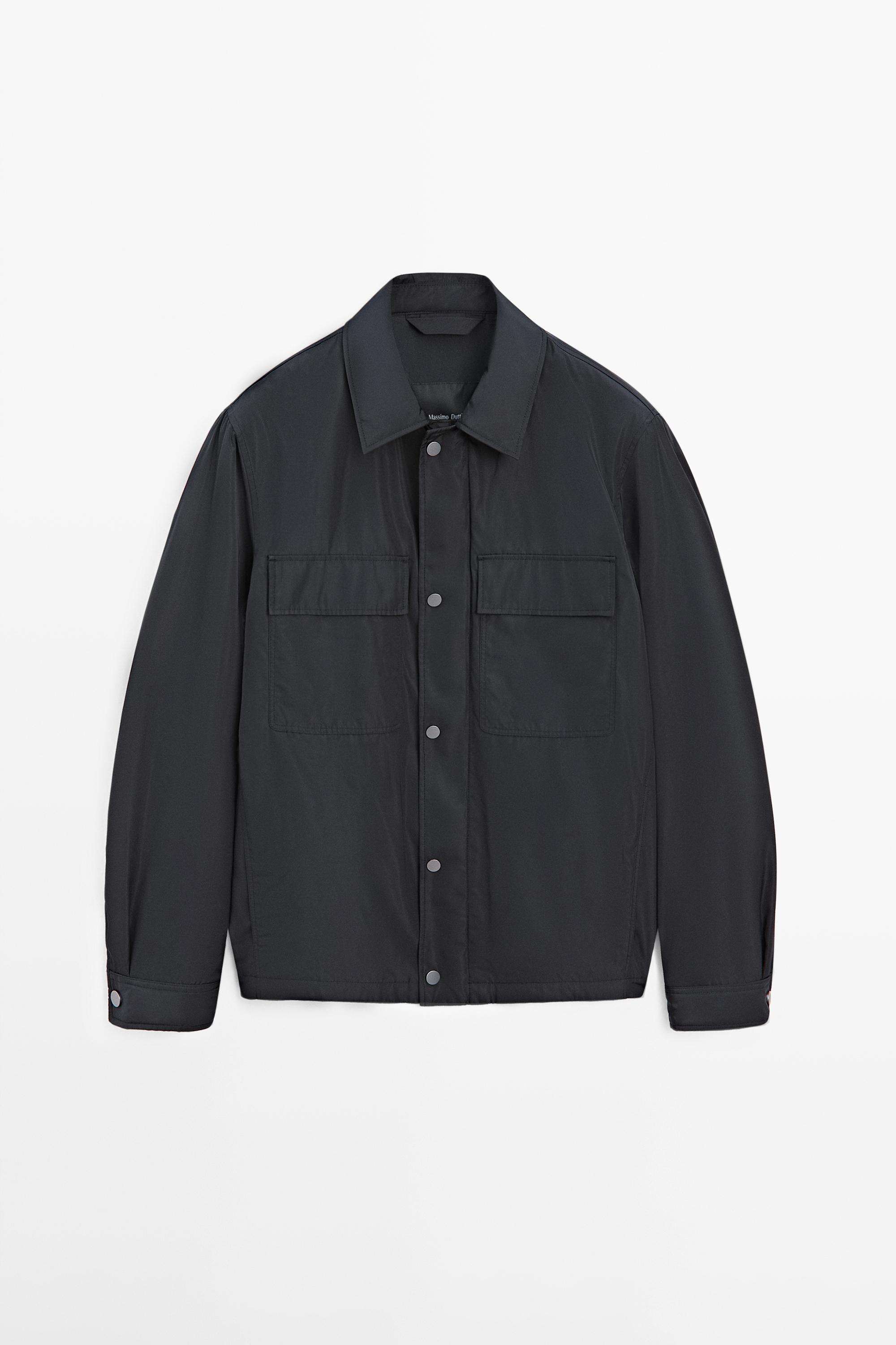 Water-repellent overshirt with pockets — DARK NAVY