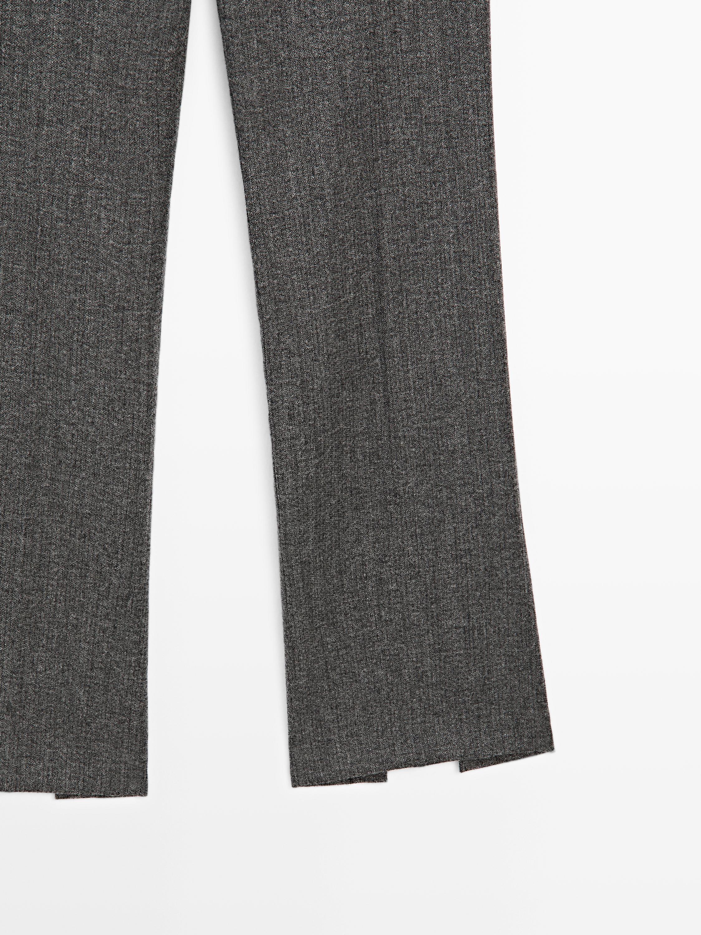 Flecked wool blend suit trousers