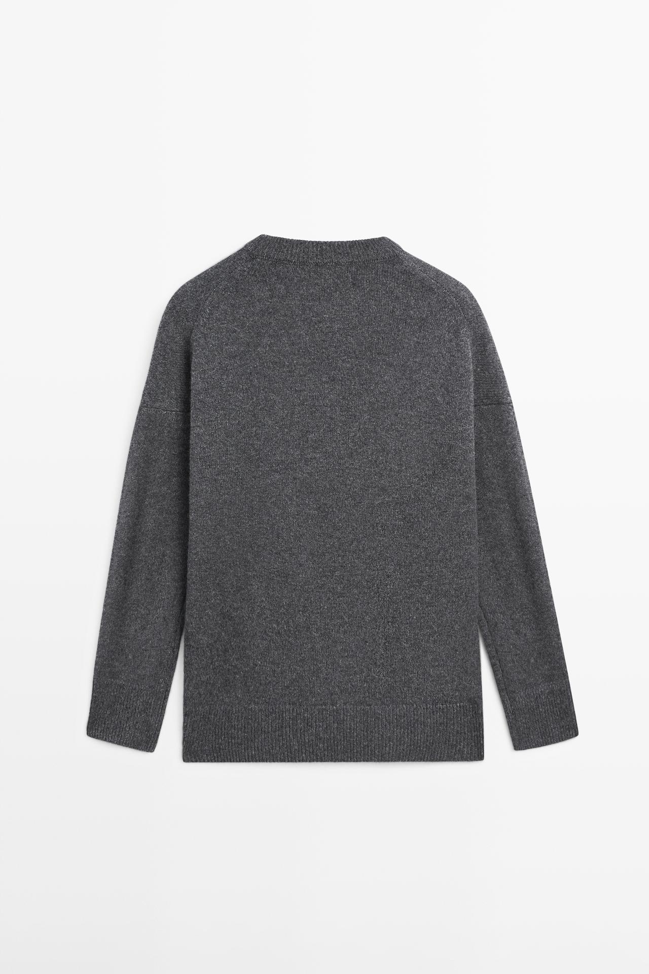 100% cashmere oversize knit sweater — ANTHRACITE GREY