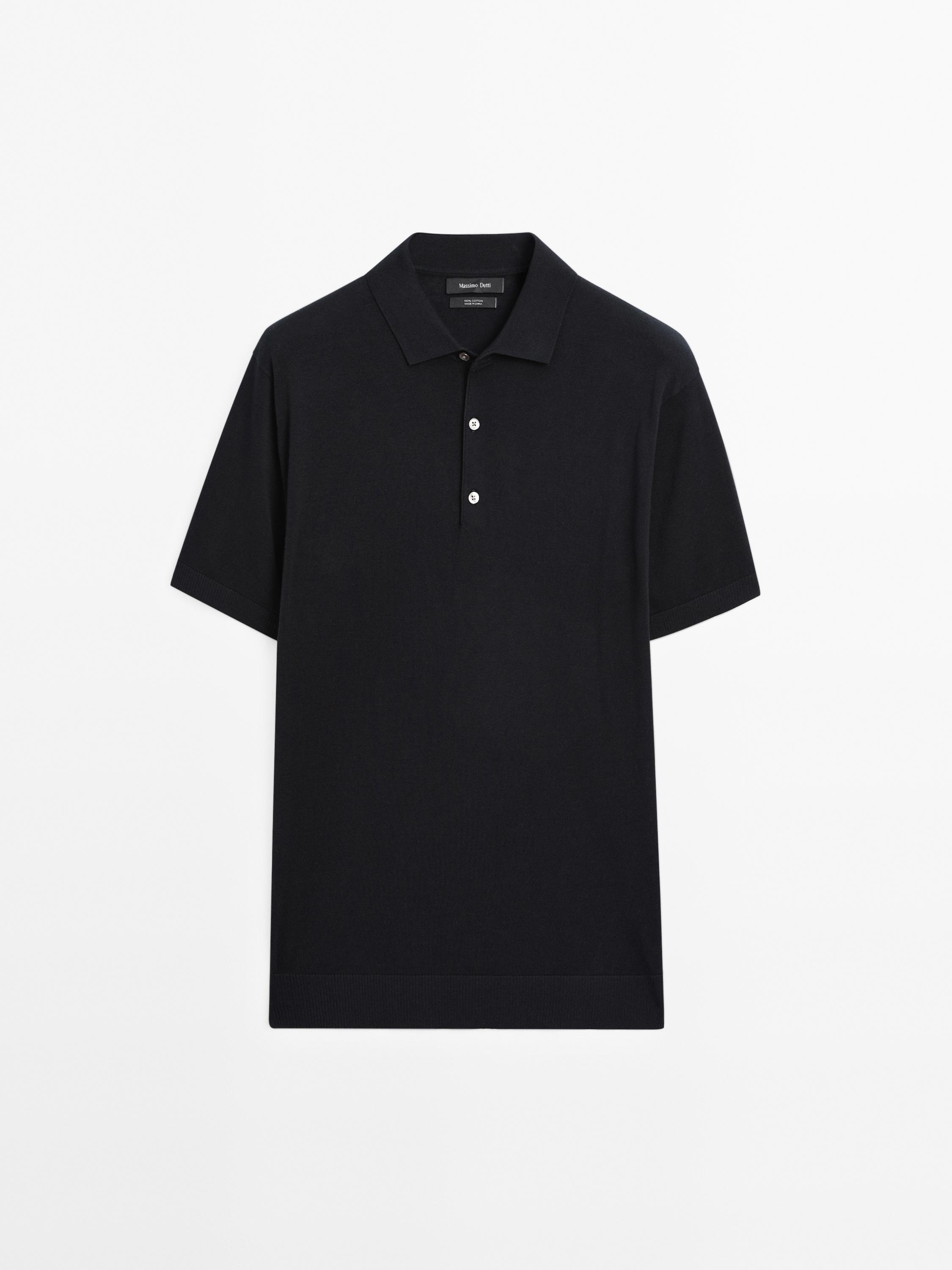Short sleeve knit polo shirt