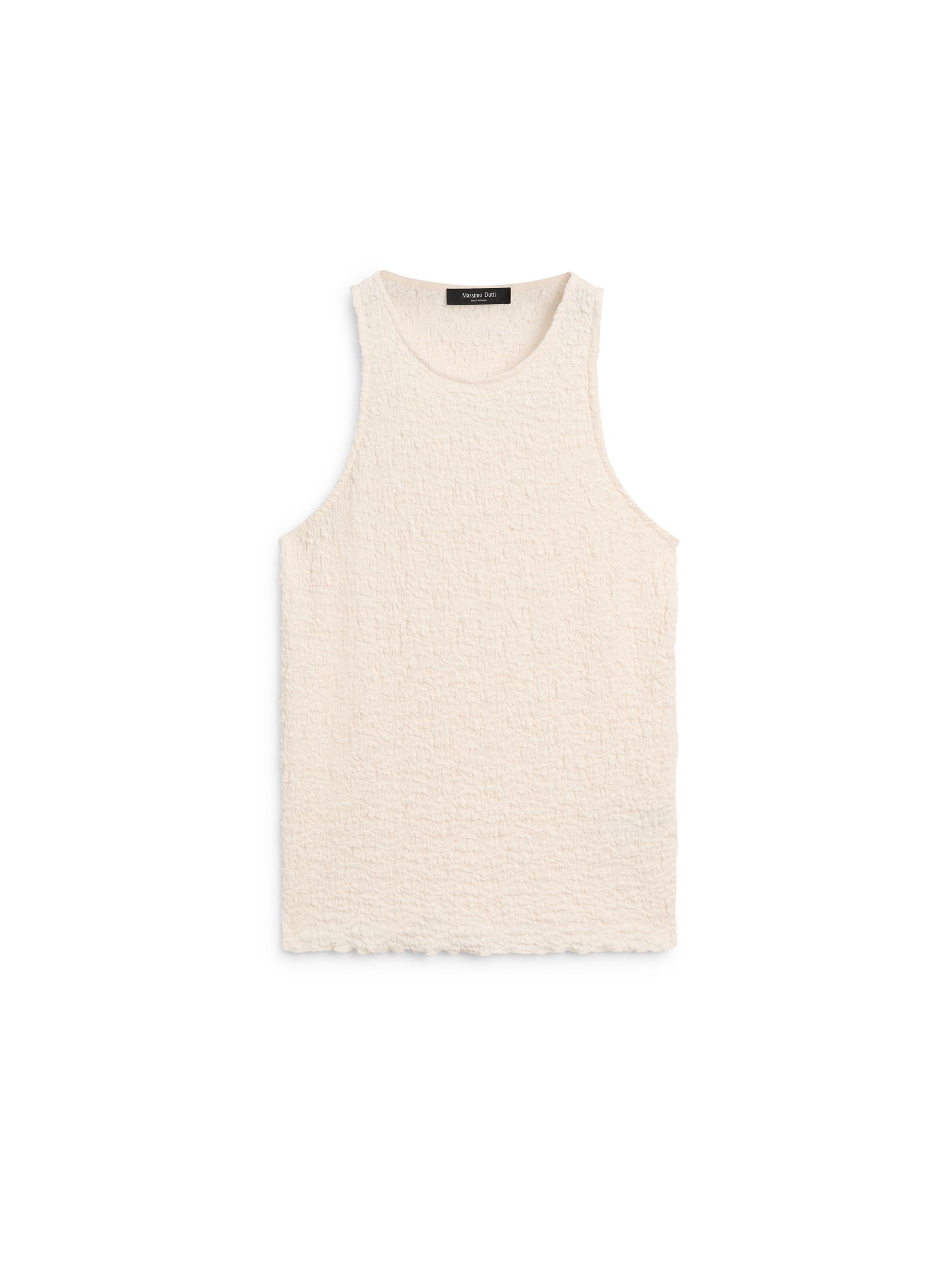 Textured halter top — CREAM