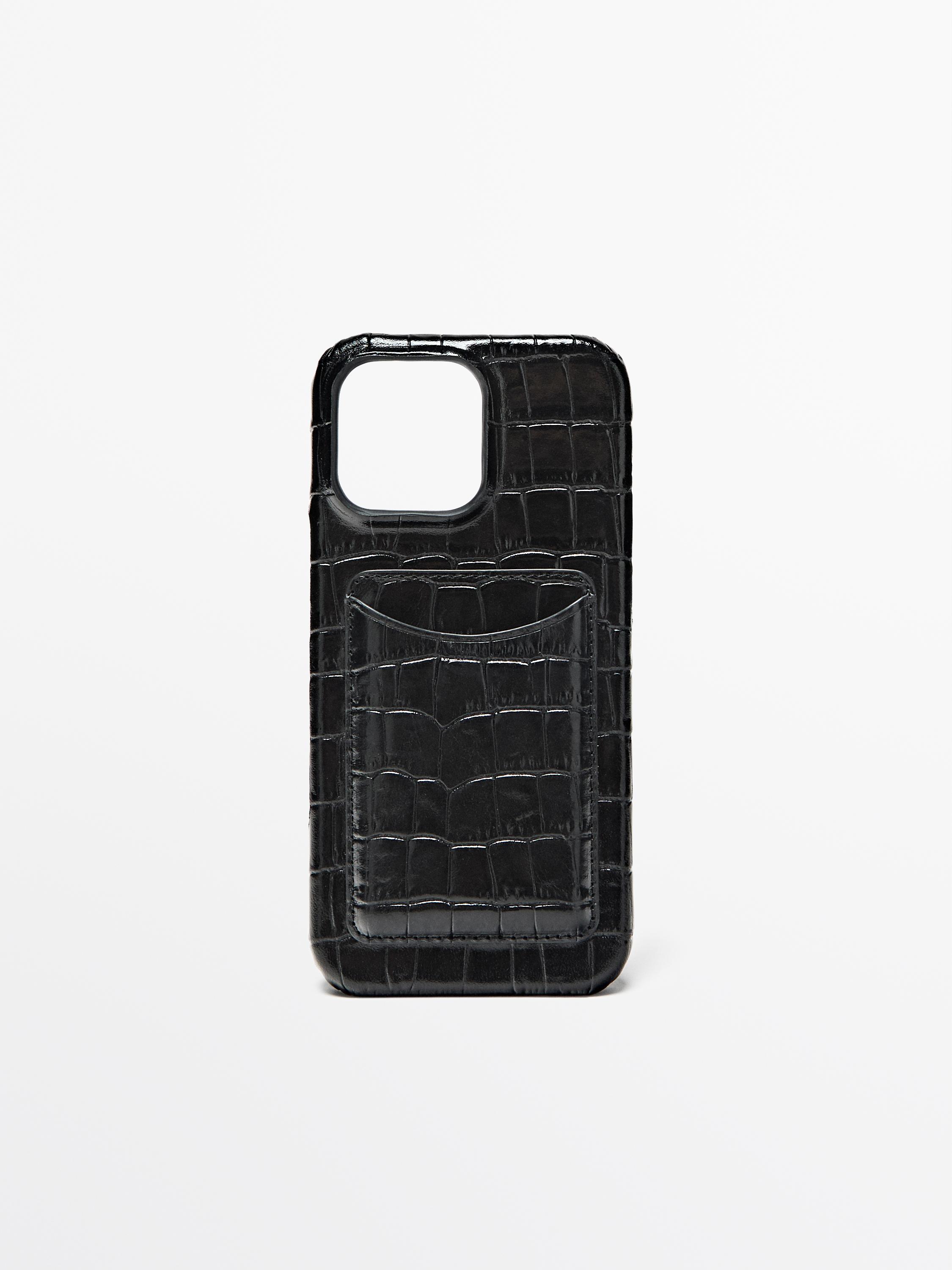 Nappa leather iPhone 16 Pro Max case — BLACK
