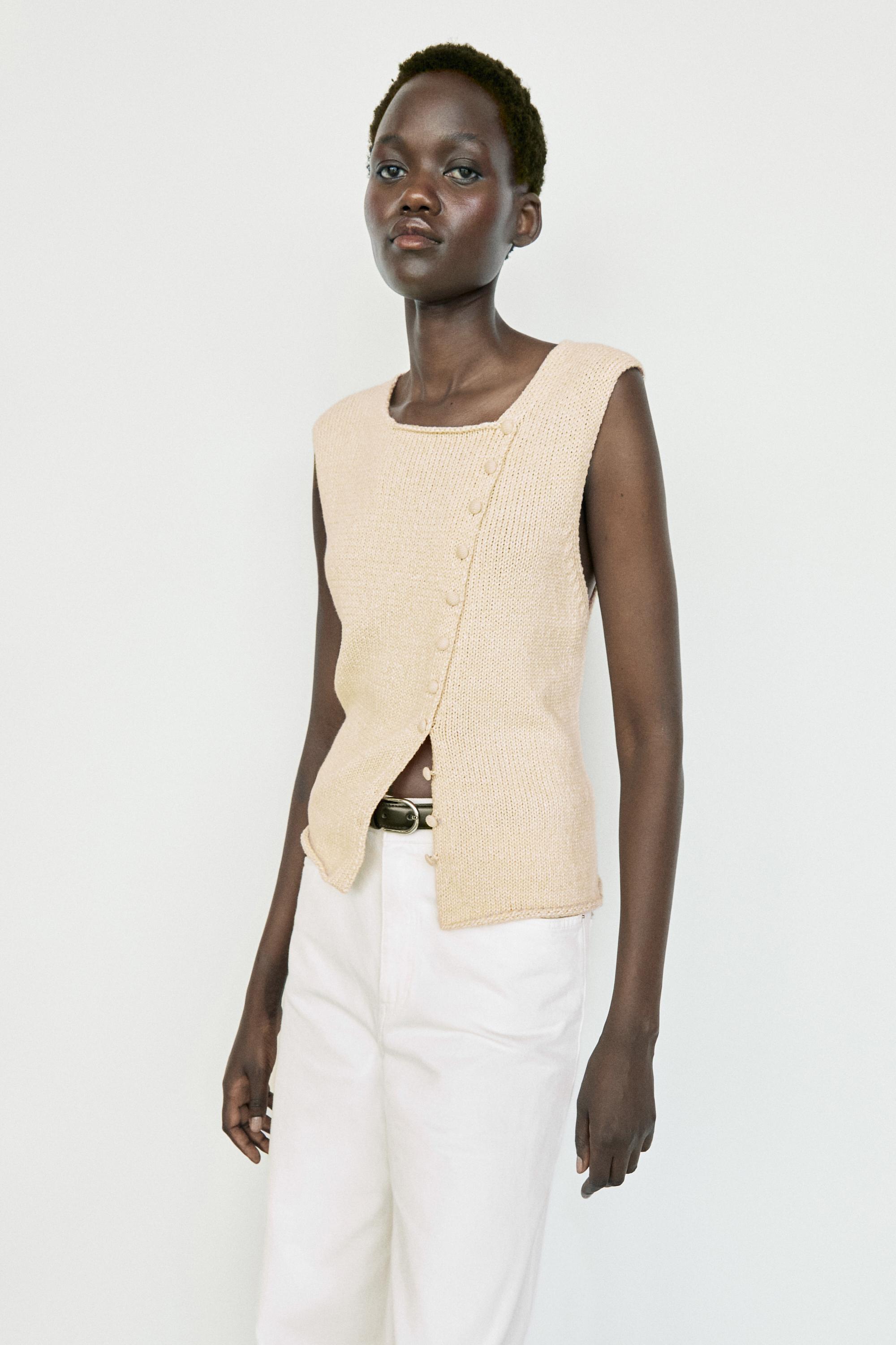 High-waist wide-leg jeans — Off white