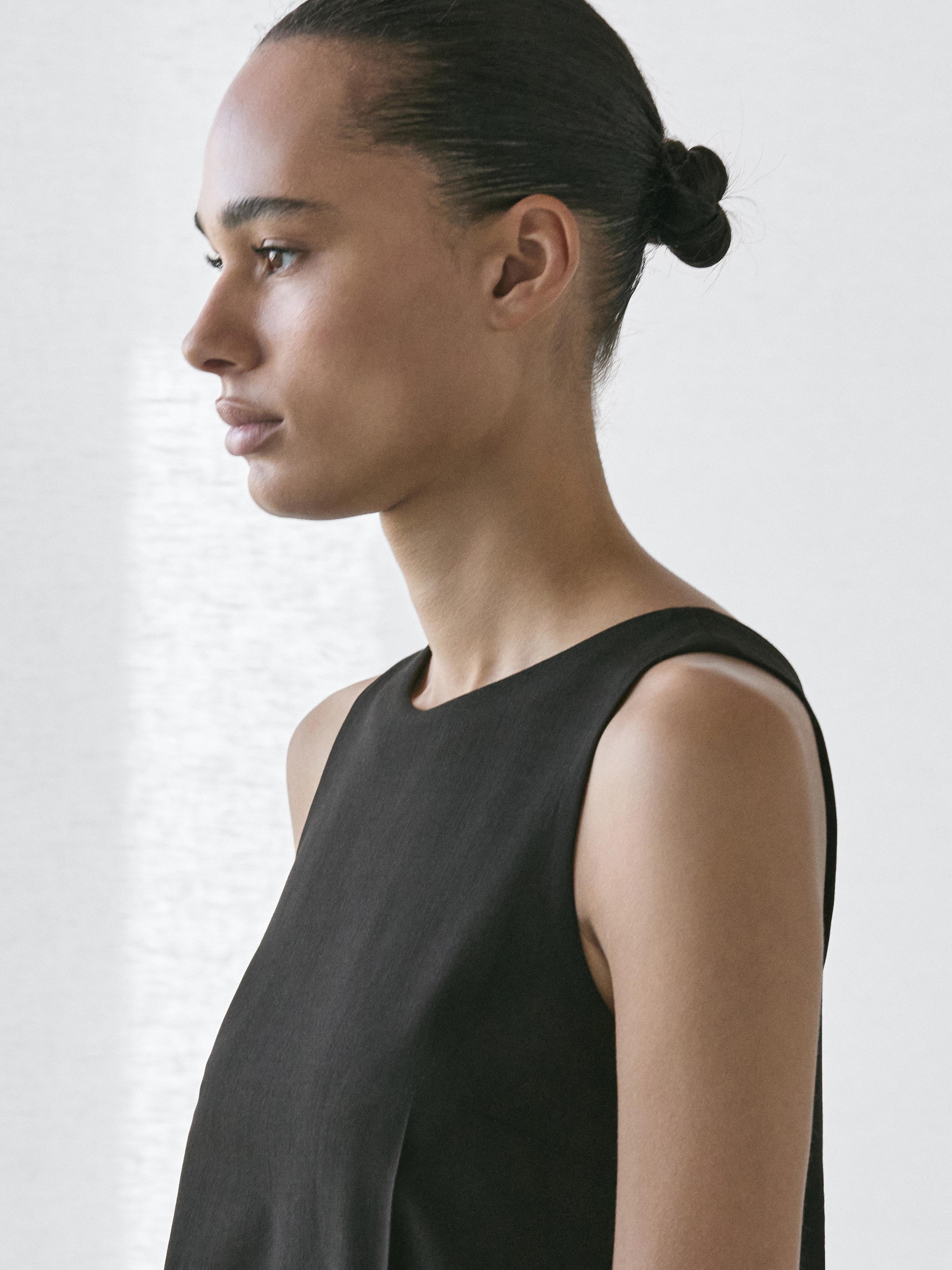 Wool blend mini dress — BLACK